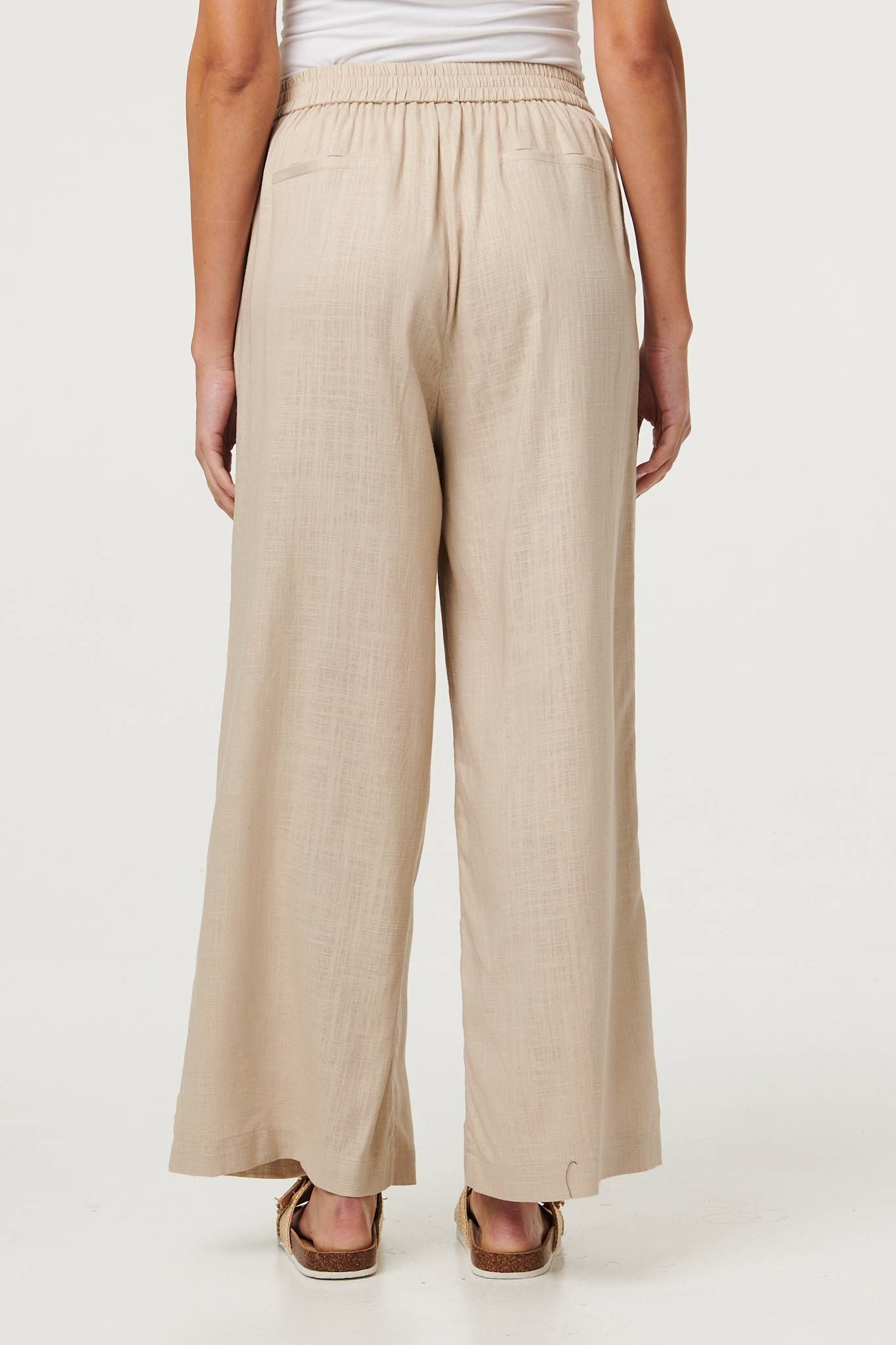 Izabel London High Waist Wide Leg Trousers