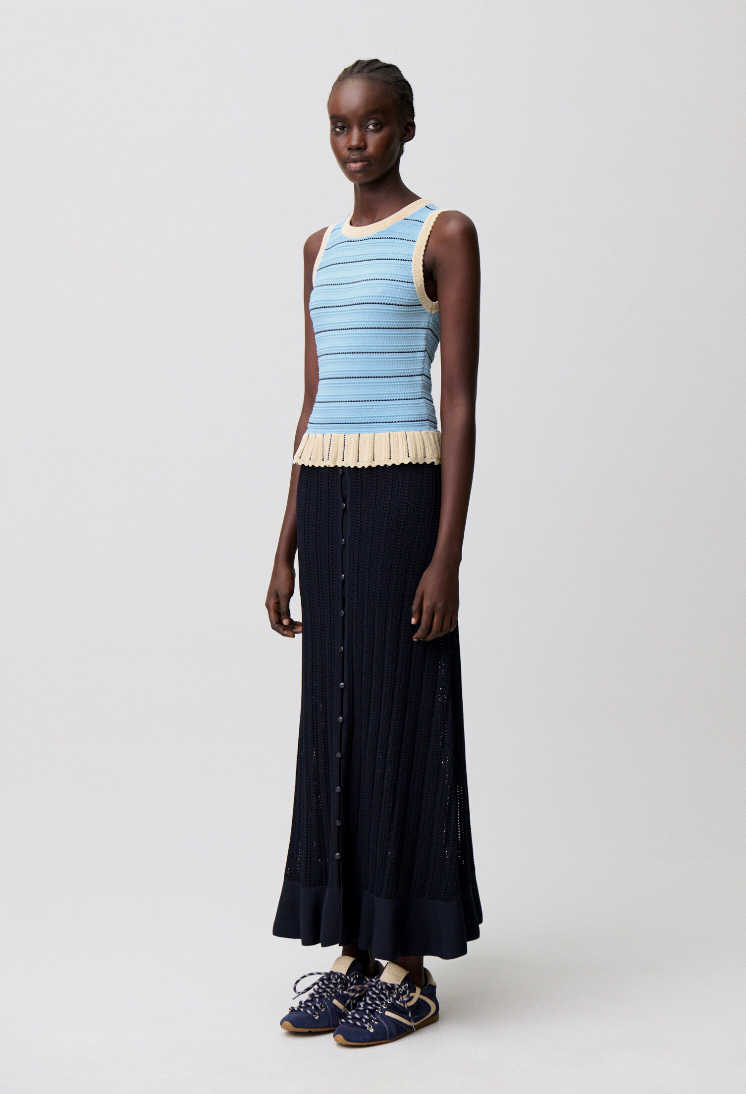 Top maille rayé