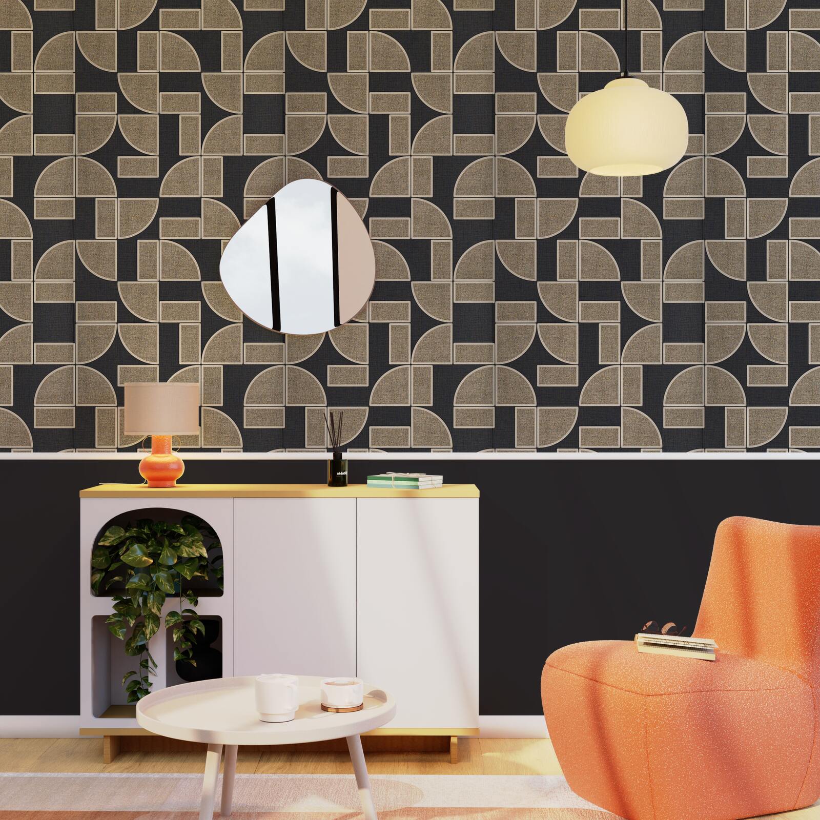 4MURS Papier peint intissé TAHO coloris noir