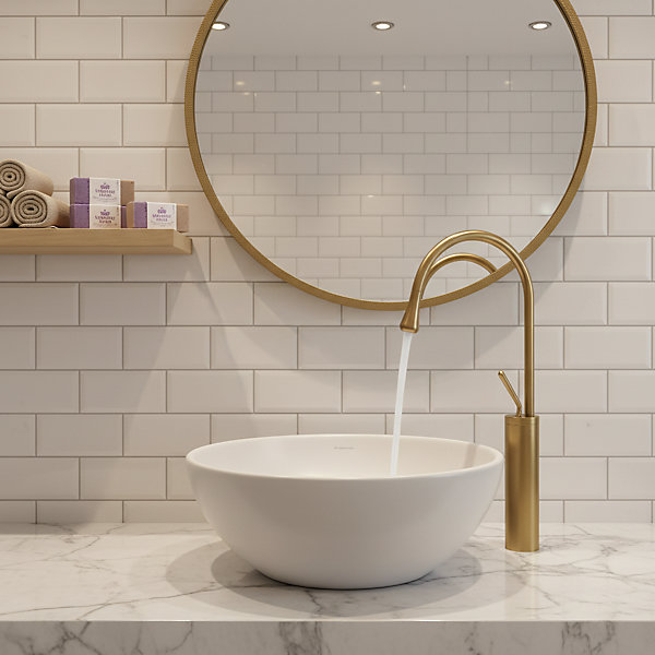 Mitigeur de lavabo doré L - Installation facile et finition premium