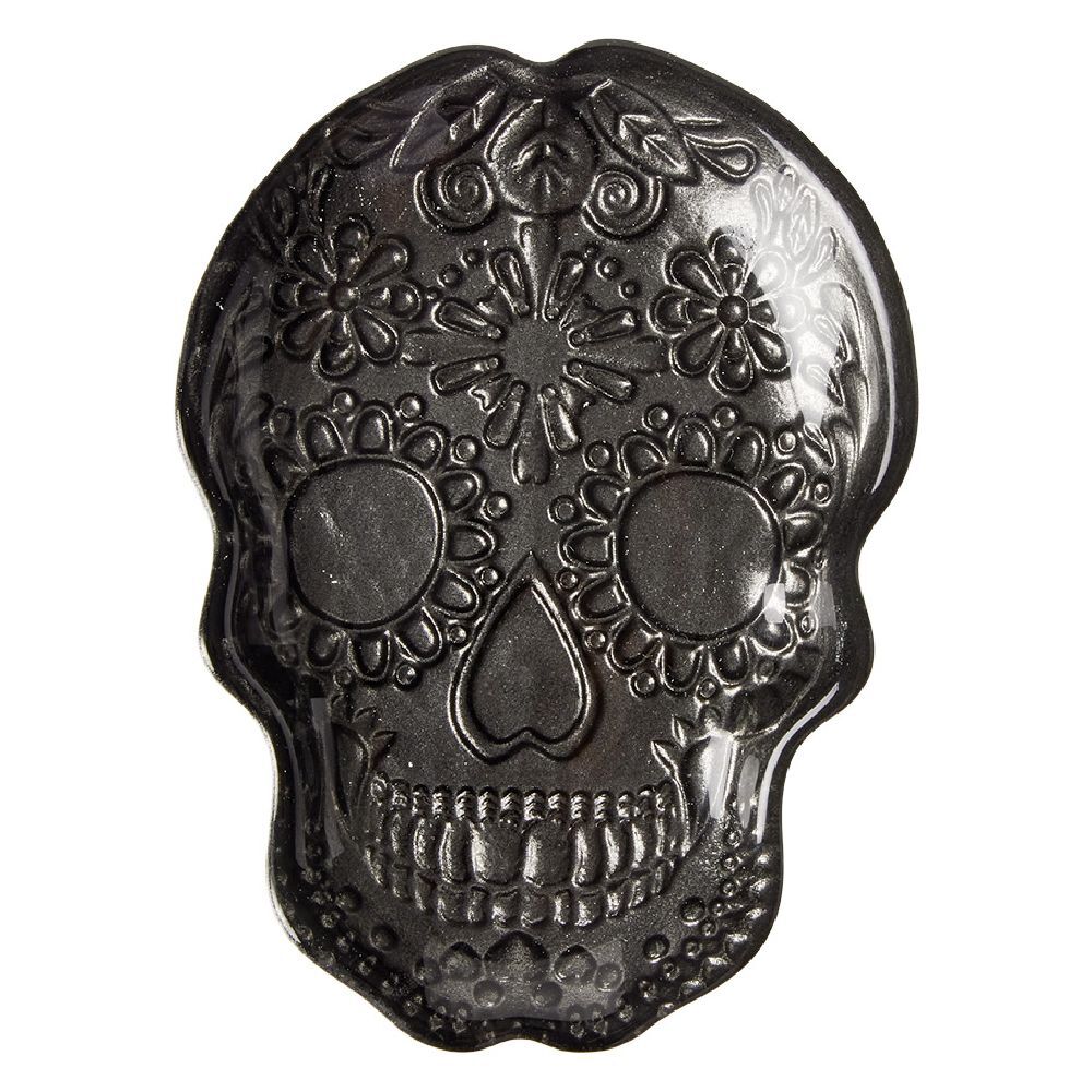 Plat tête de mort Halloween en verre