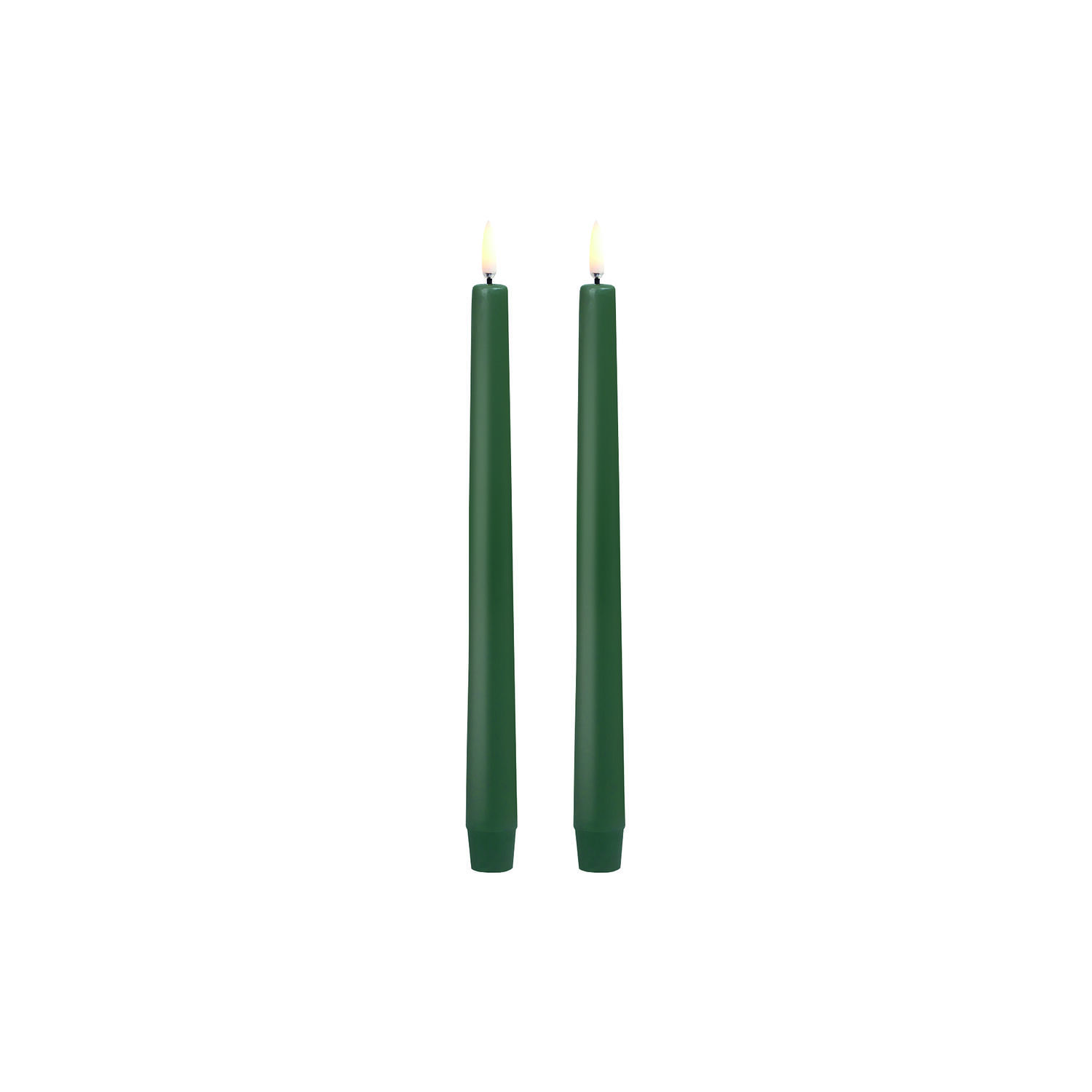 LED Classic Taper Candle 25 cm 2 pcs, olive green