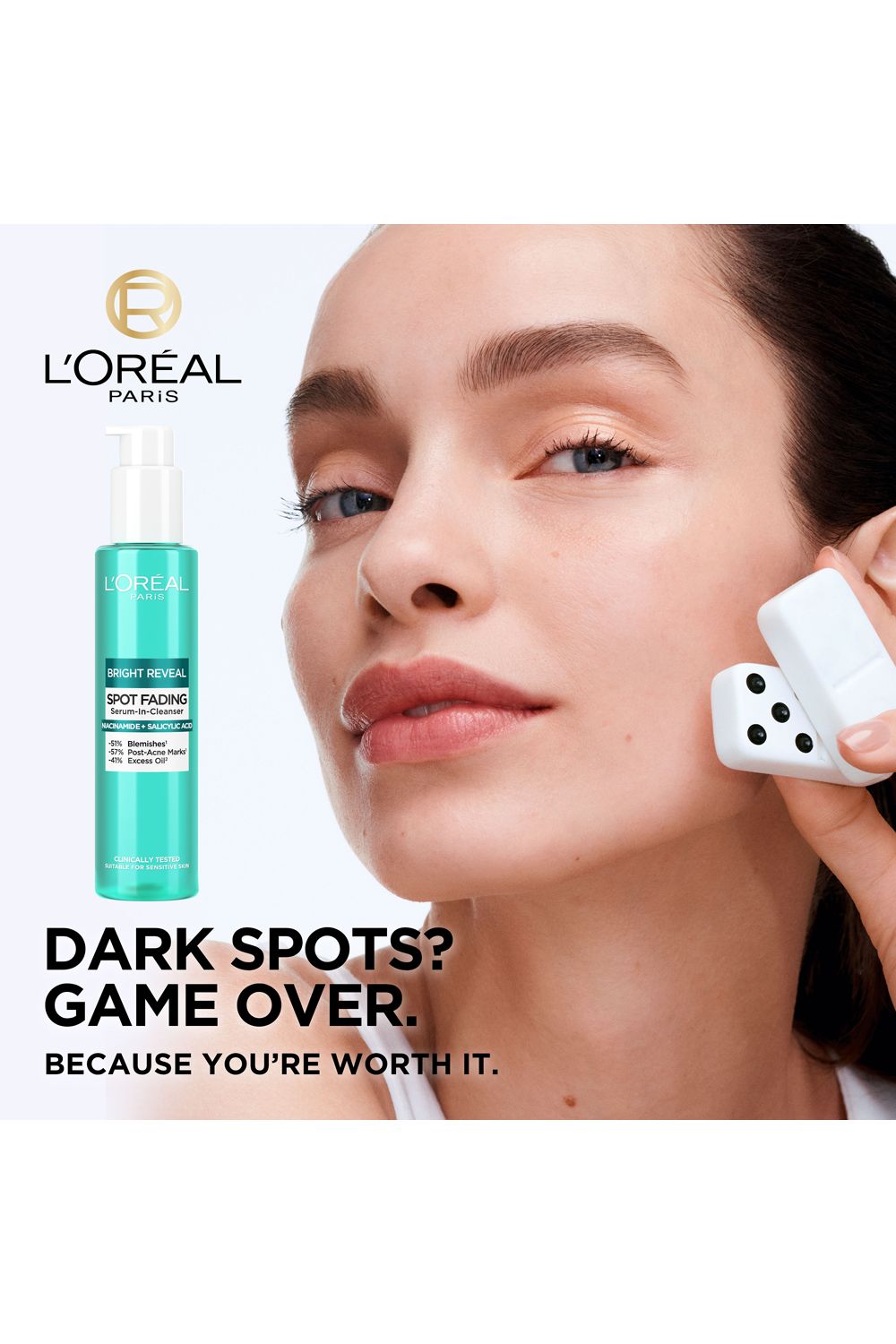 L'Oréal Paris Bright Reveal Spot Fading Serum-In-Cleanser, Niacinamide and Salicylic Acid