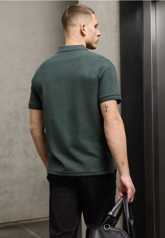 Kurzarm Poloshirt mit Struktur