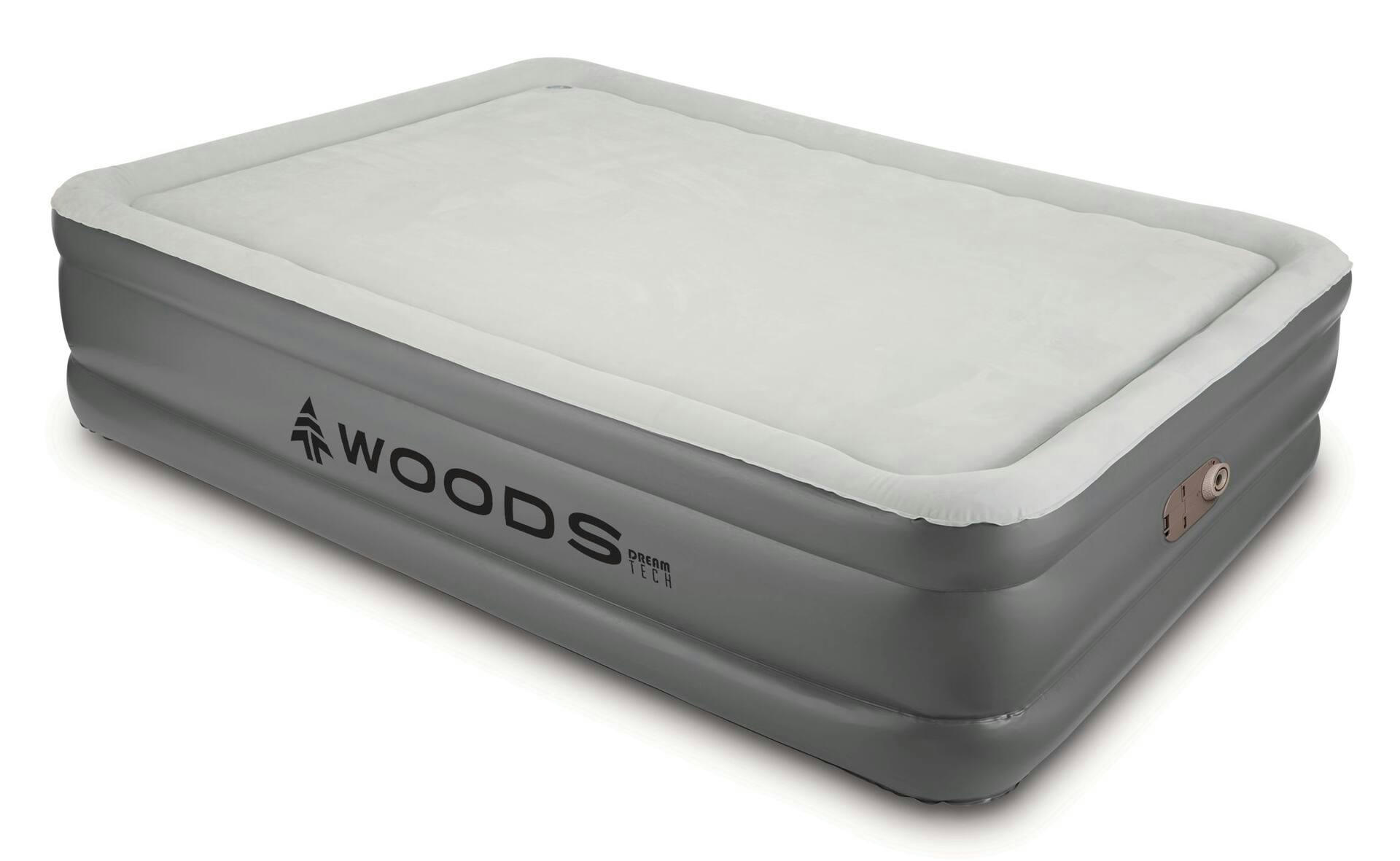 Woods Tritech™ Memory Foam Double-High Queen Air Mattress with Built-In 120V Pump