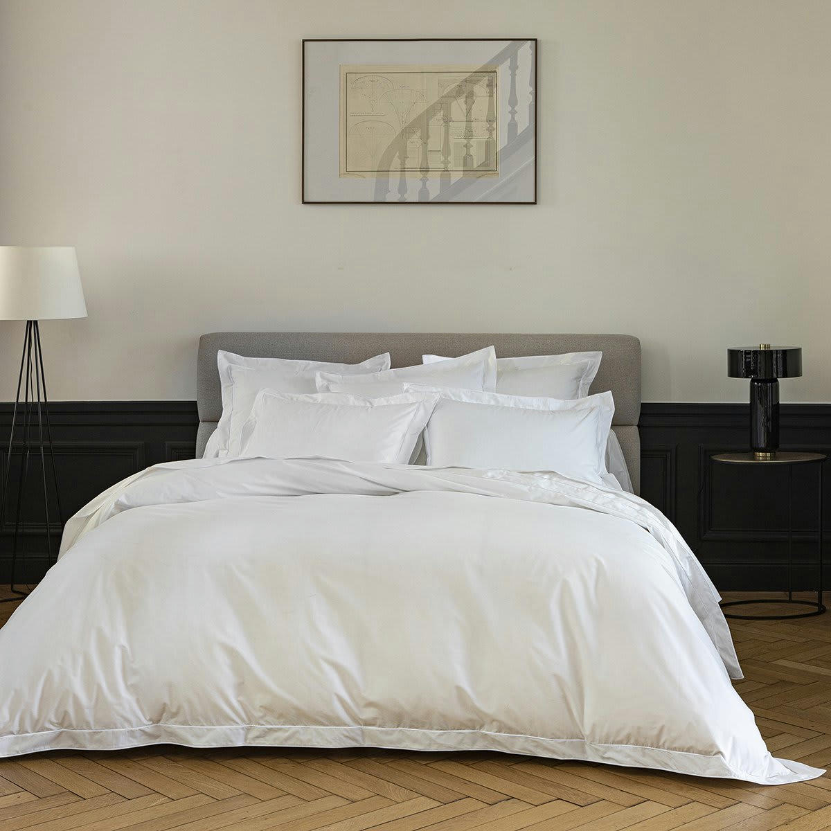 LOUVRE - Housse de couette coton blancxblanc 240x220 cm