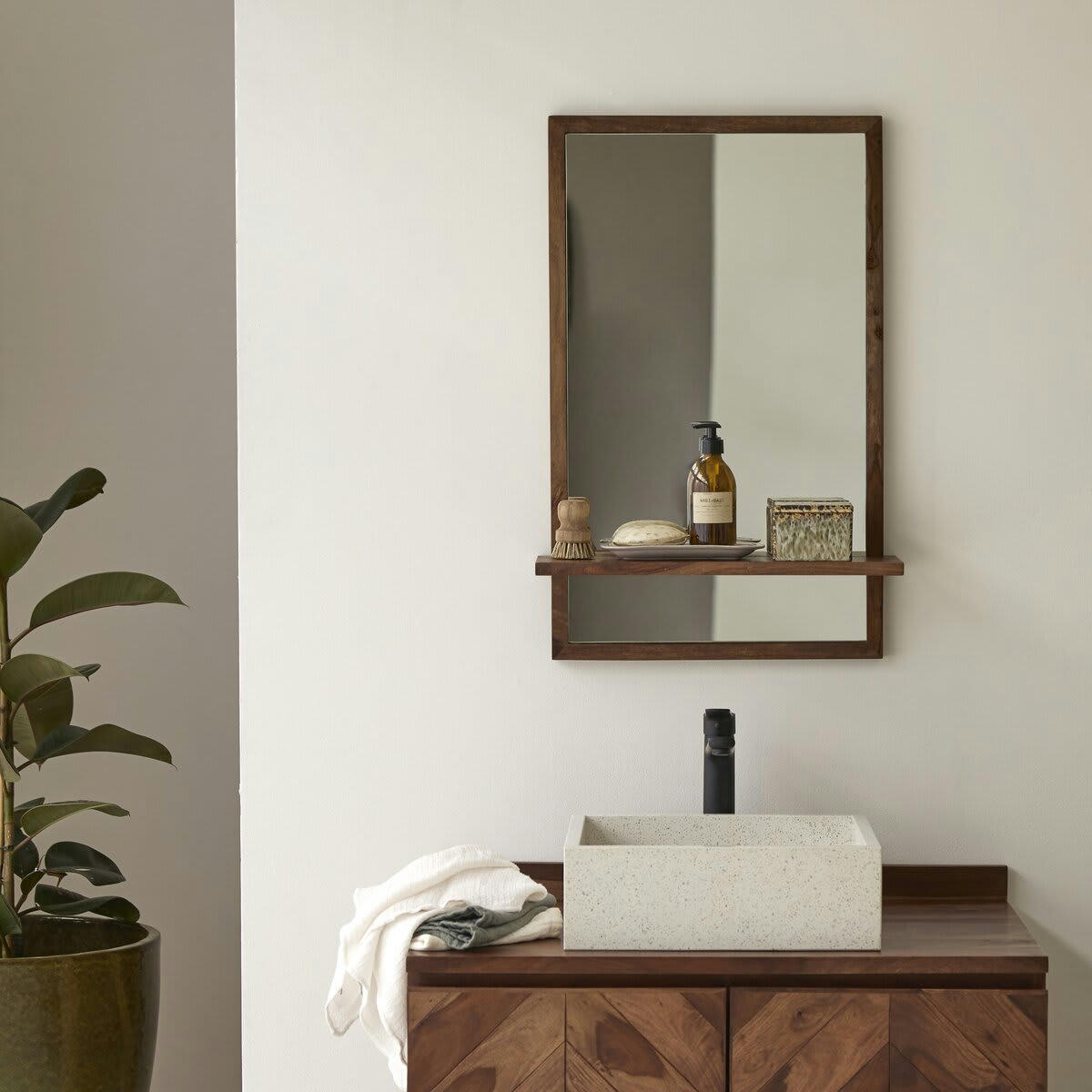 GALYNO - Miroir en palissandre 75x45 cm