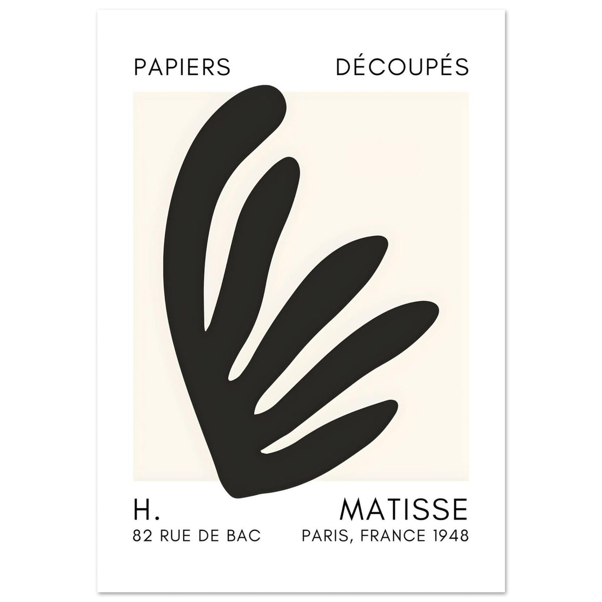 Artfulprints Poster Matisse – Aquatic impression black  - 70x100 cm - Zwart