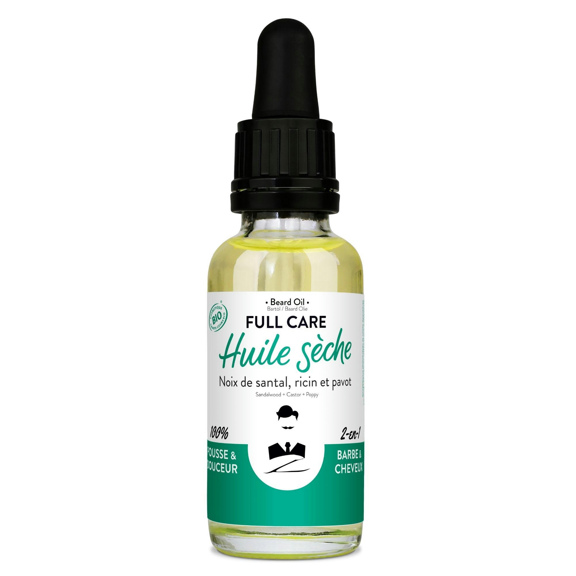 - FULL CARE - Huile Sèche Bio pour Barbe & Cheveux 30mL