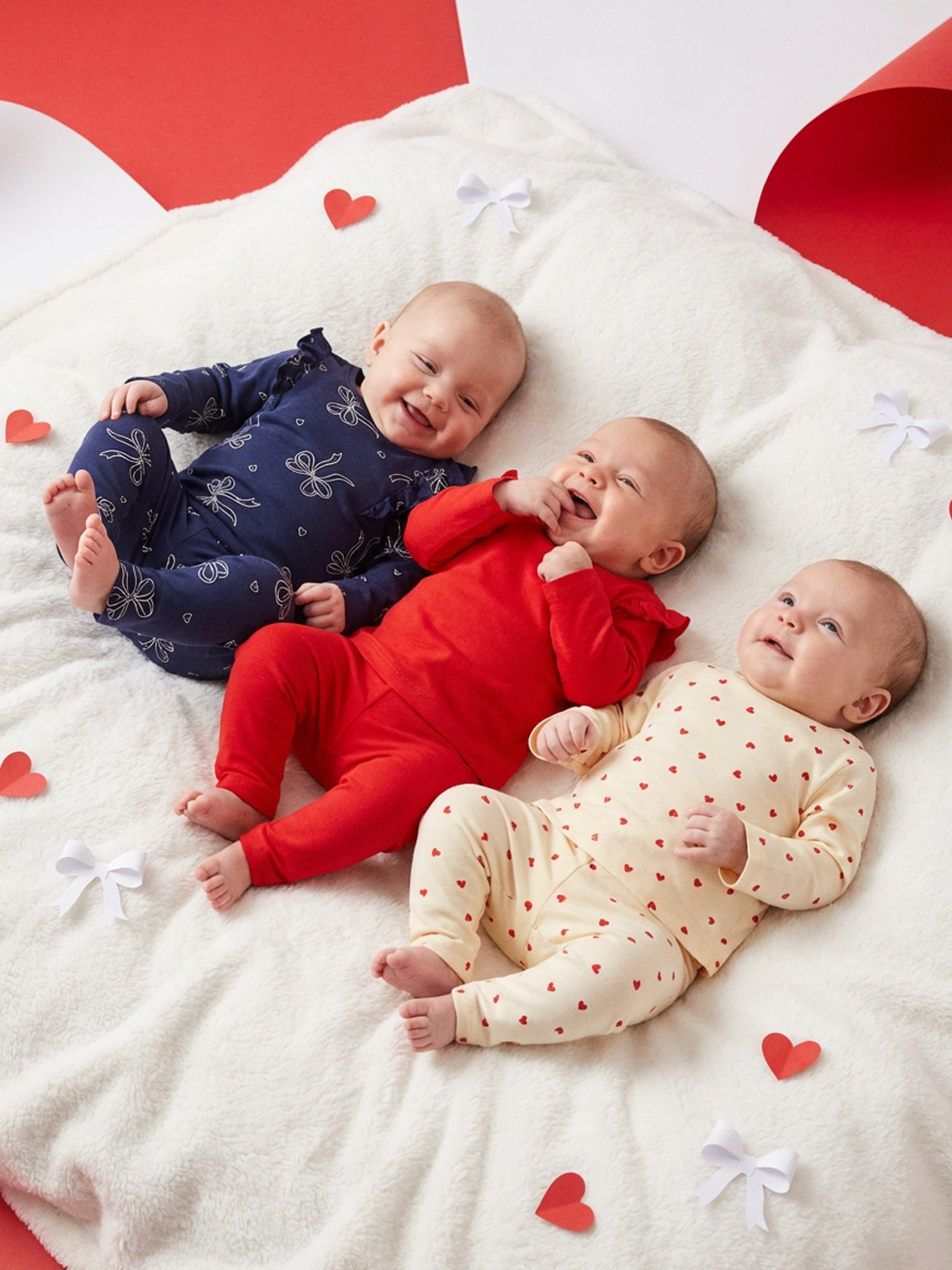 Bawełniana koszulka z ozdobnymi falbankami 3 pack
