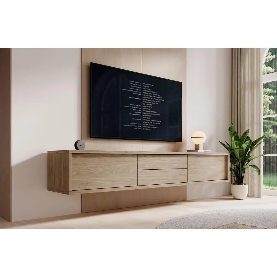 Meubella - TV-Meubel Fortunato - Eiken - 180 cm - Met lades