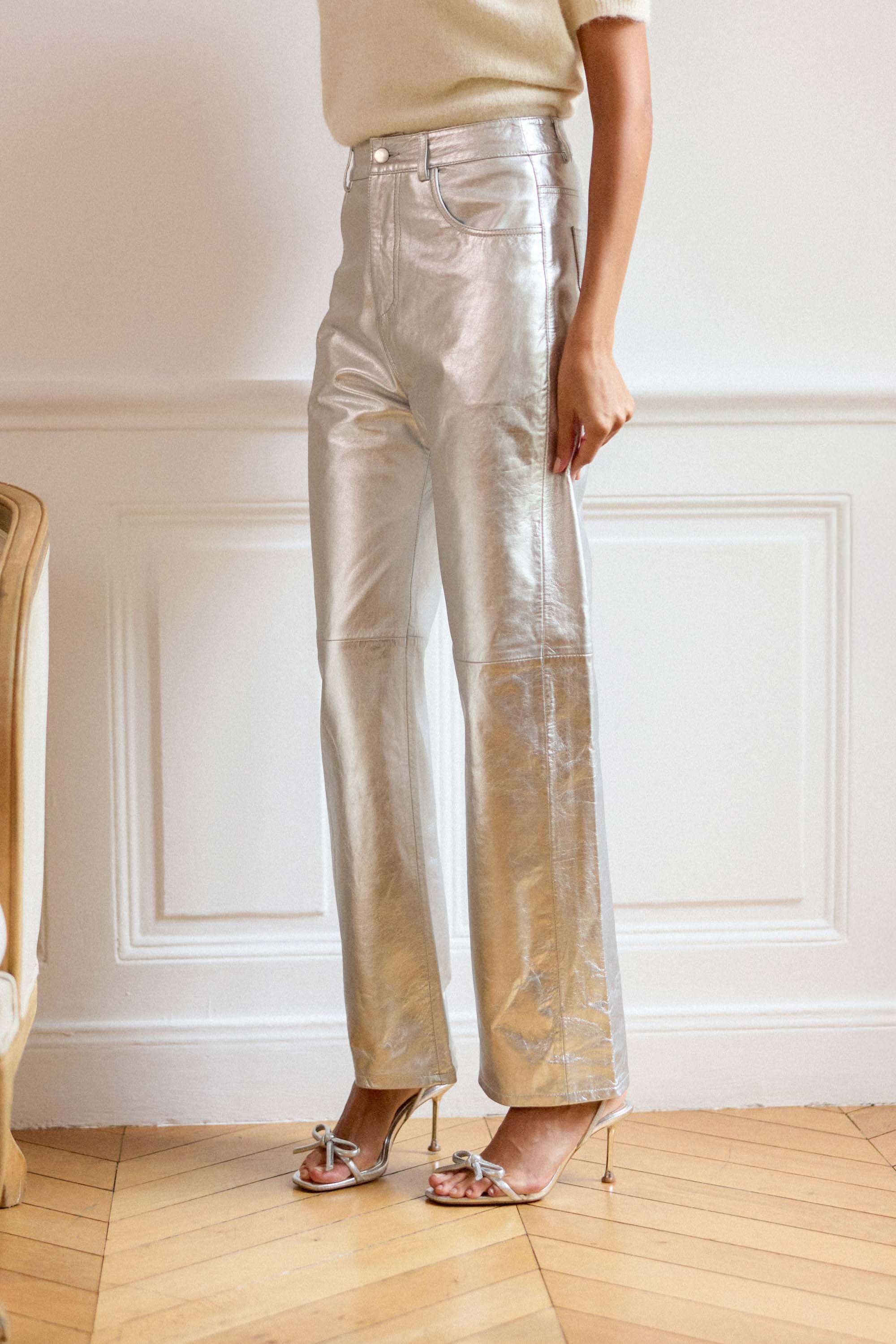Zephyr - Pantalon droit en cuir