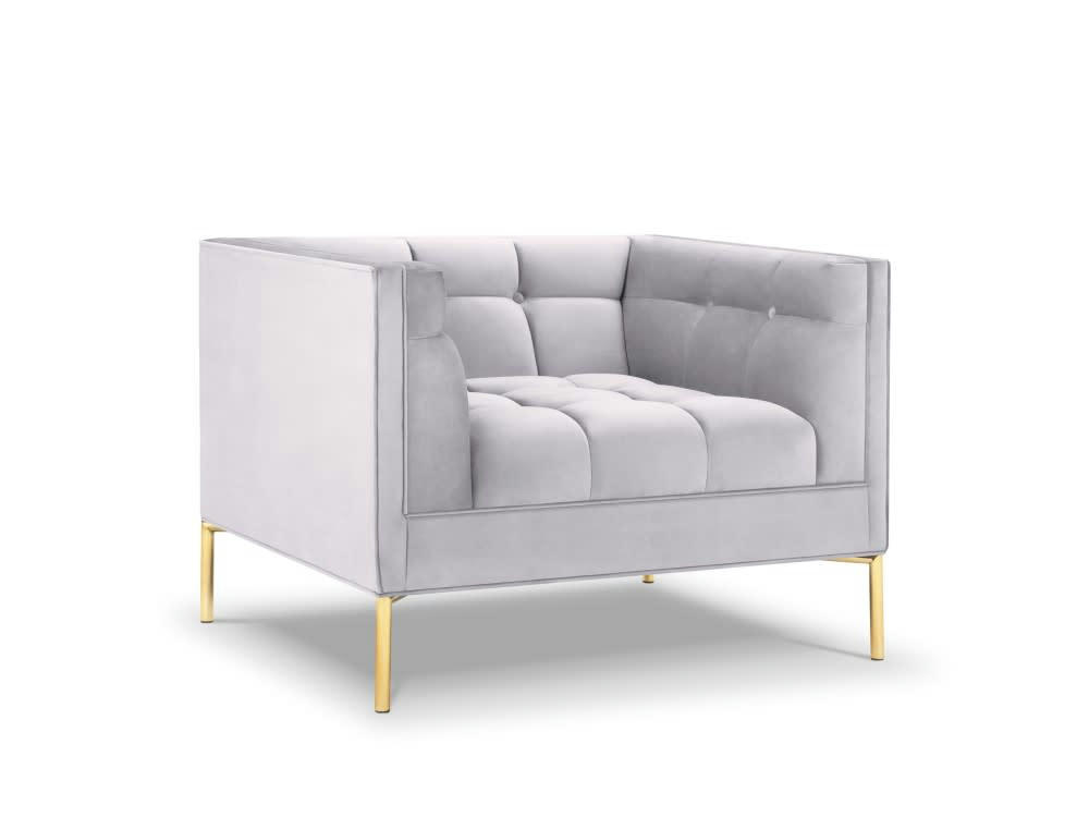 KAROO - Fauteuil velours argent