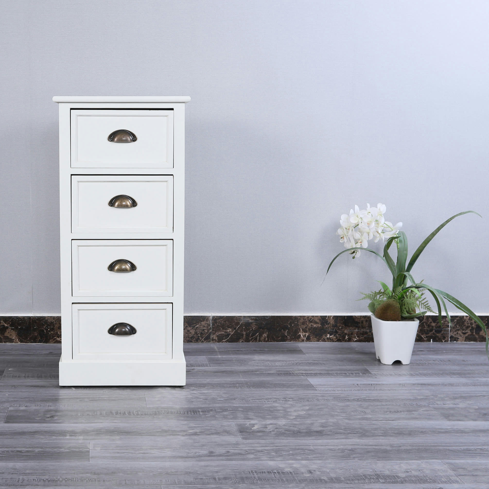 - Chiffonnier à 4 tiroirs bois blanc