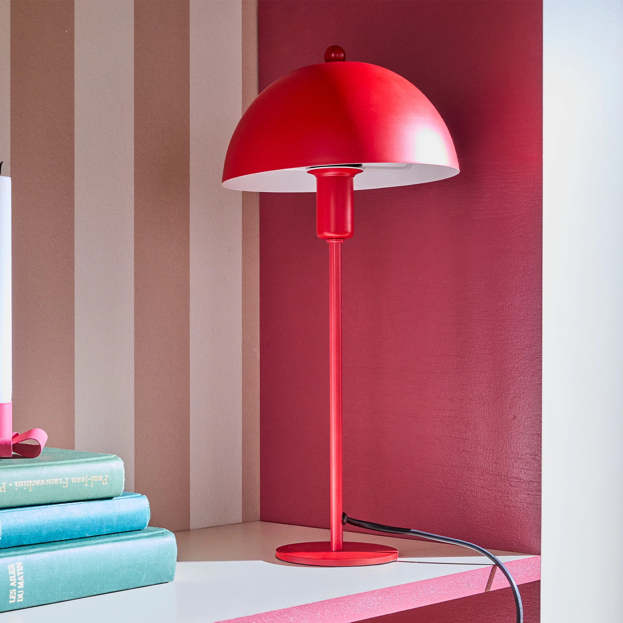 Lampe champignon PETUNIA coloris rouge 41 x 18 cm