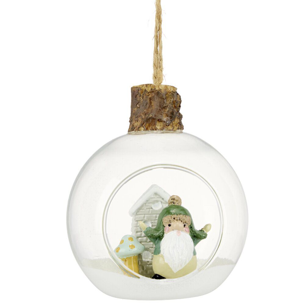 Boule de No&euml;l en verre scène ouverte Ø9cm (2 modèles)