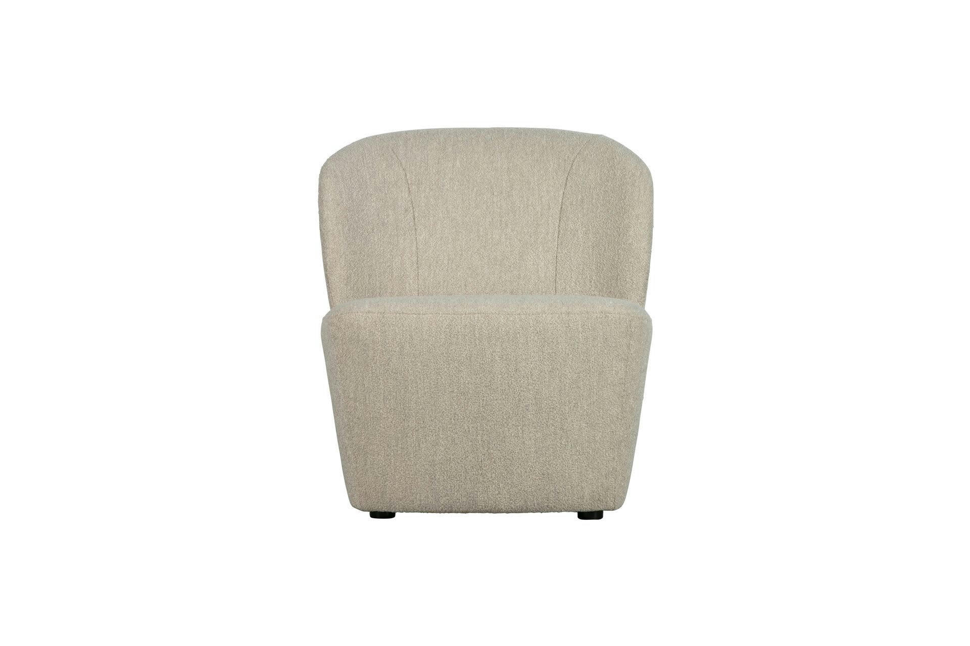 LOFTY - Fauteuil en tissu crème