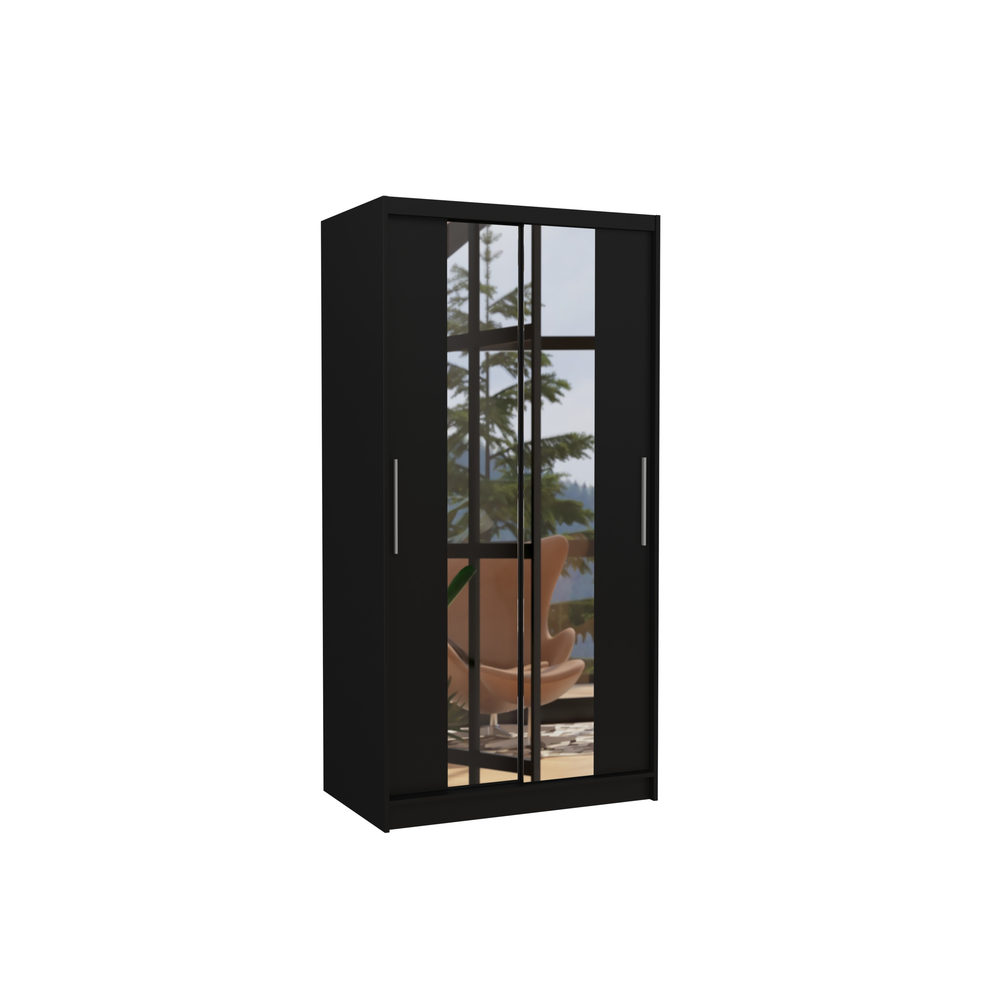 Szafa przesuwna z lustrem DRAGONIS 100 Black