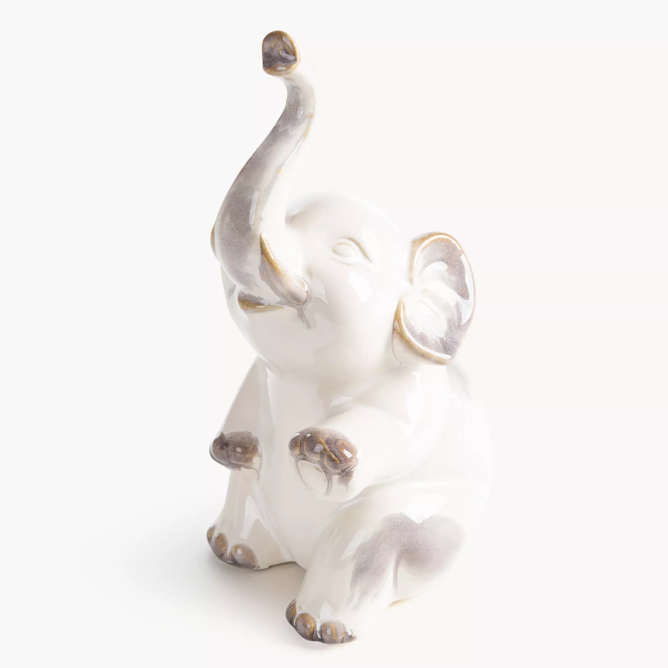 Figurka dekoracyjna słoń kremowa 13x9x23 cm AVANI