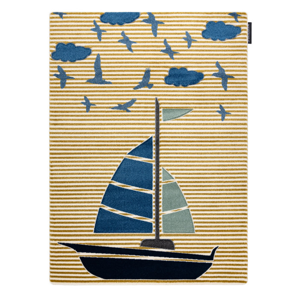 Dywan PETIT SAIL łódka, żaglówka złoty 80x150 cm