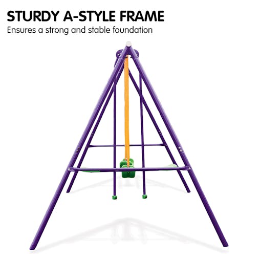 NNEDPE Kahuna Kids 4-Seater Swing Set Purple Green