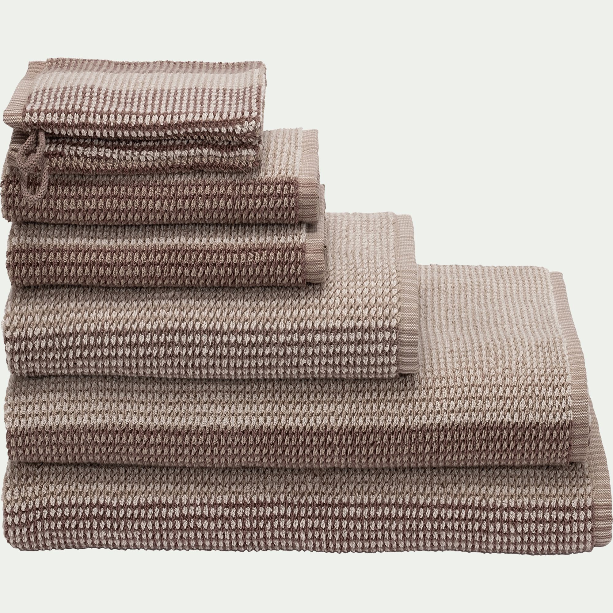 HUGO - Serviette de toilette bouclette jacquard en coton - beige alpilles 50x100cm