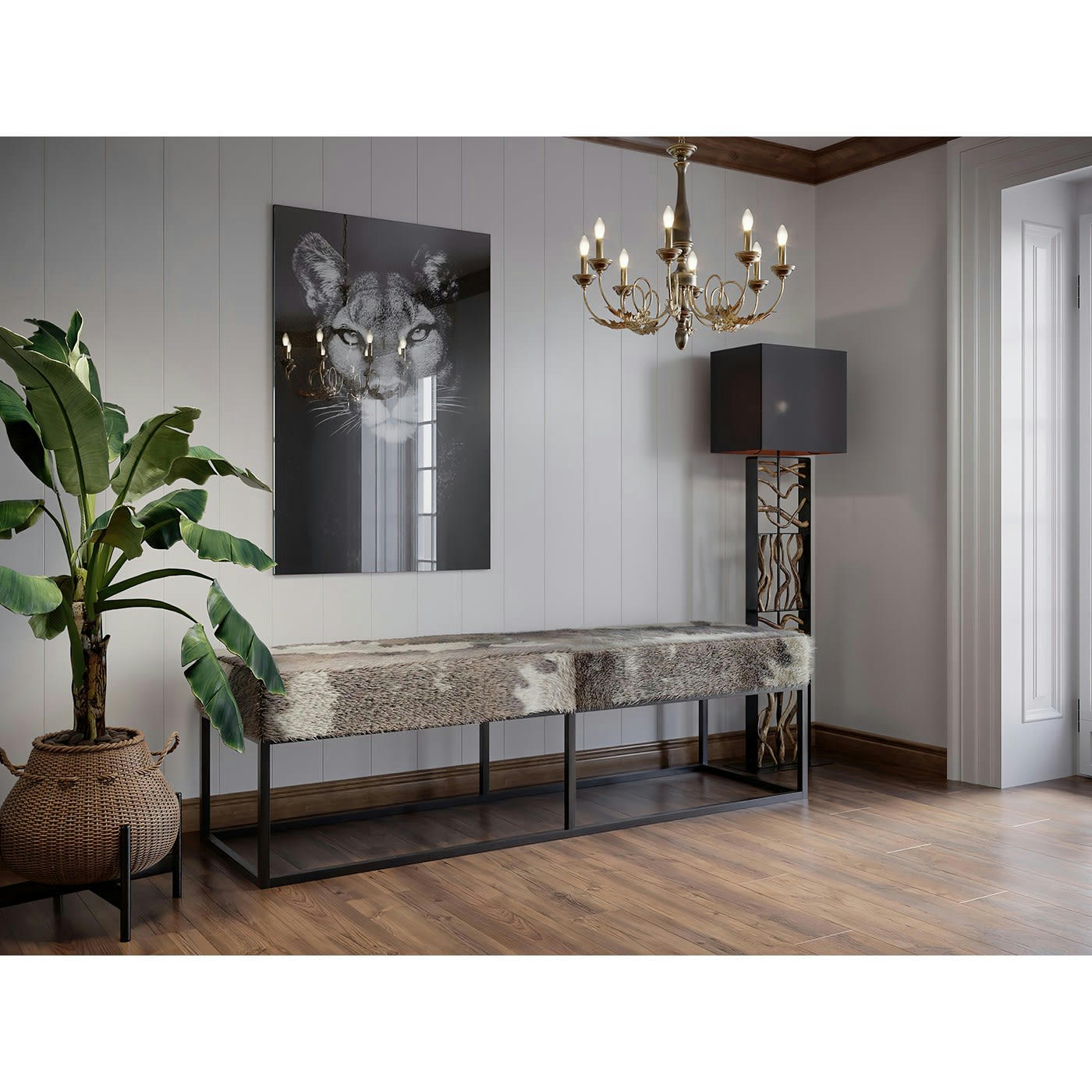 BANANA TREE - Plante artificielle bananier en polyéthylène et béton H180