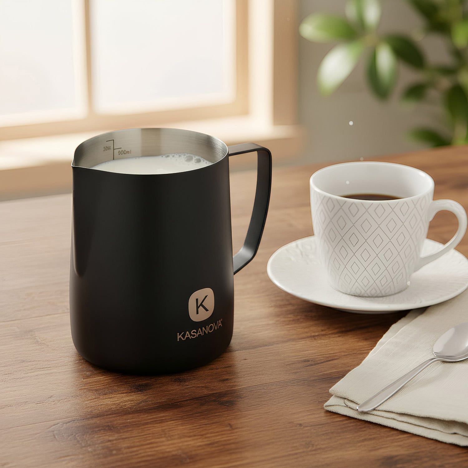 Bricco latte 600 ml acciaio inox nero