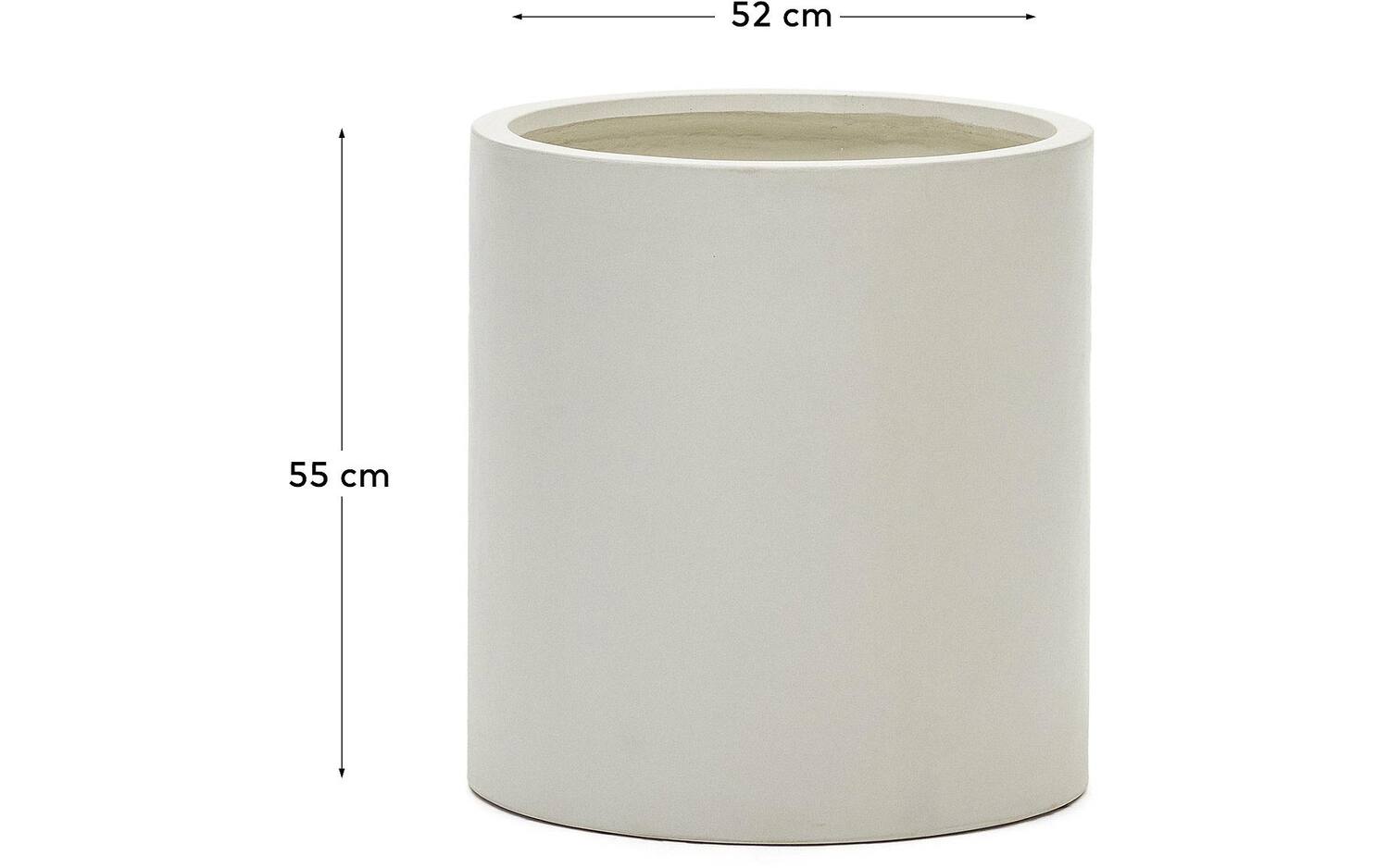 Kave Home - Aiguablava bloempot in wit cement, Ø 52 cm