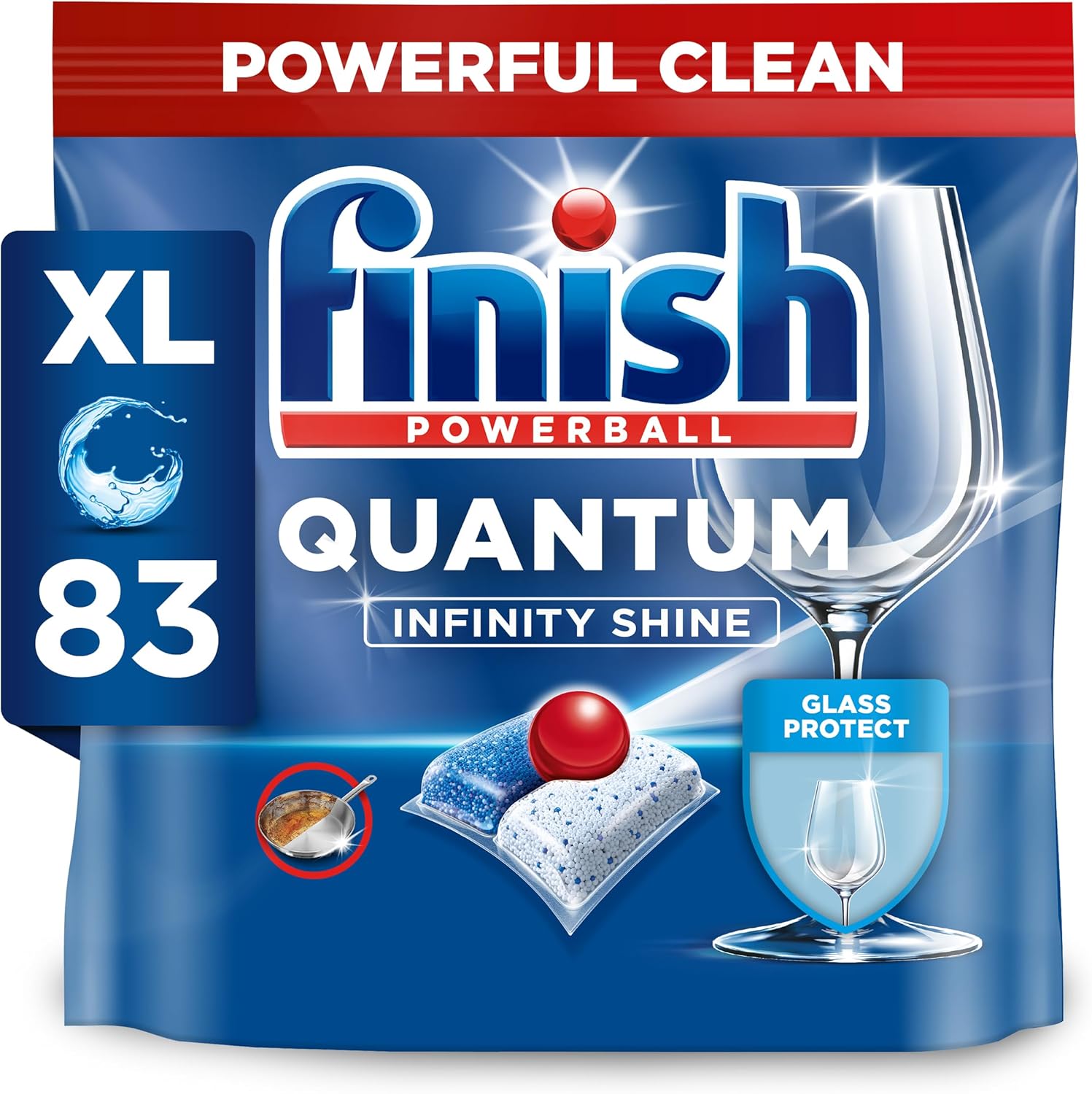 Finish Quantum Infinity Shine Dishwasher Tablets - Powerful Cleaning, Grease Dissolving Power and Shine