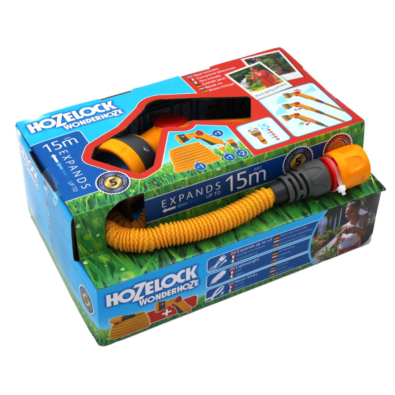 Tuyau d'arrosage extensible Wonderhoze avec pistolet 15 m HOZELOCK