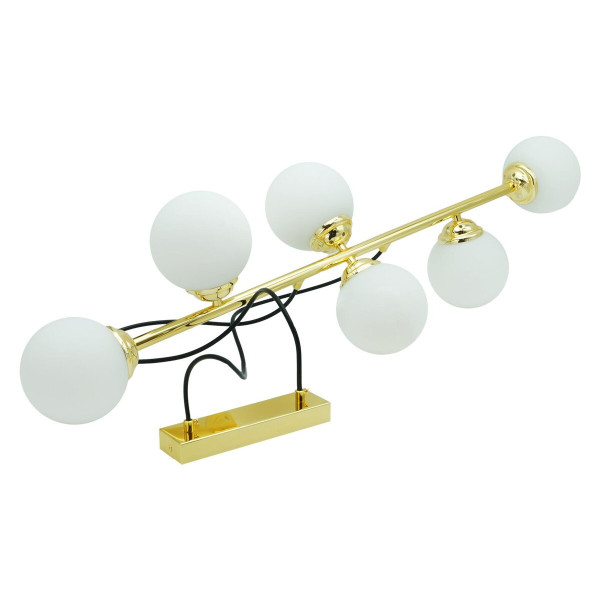 Lampa wisząca złoto-biała PALLE 6xE27x10W wym: 95x90x30 cm IdeaLED