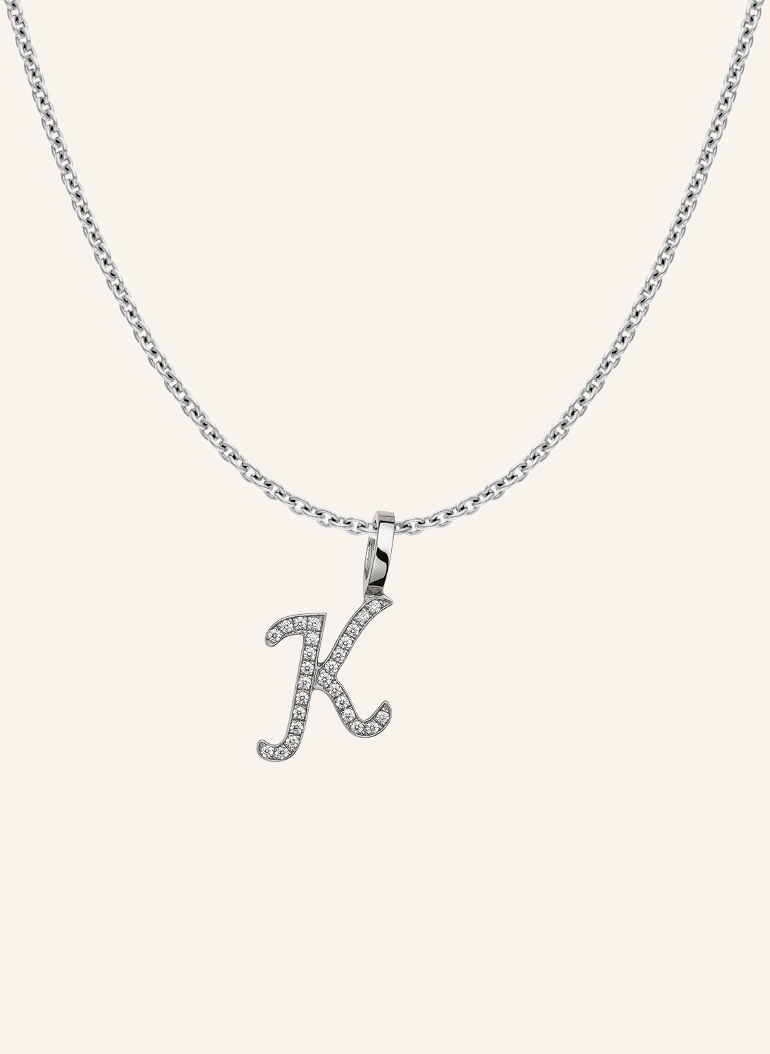 CADA Kette TINY DIAMOND LETTER K