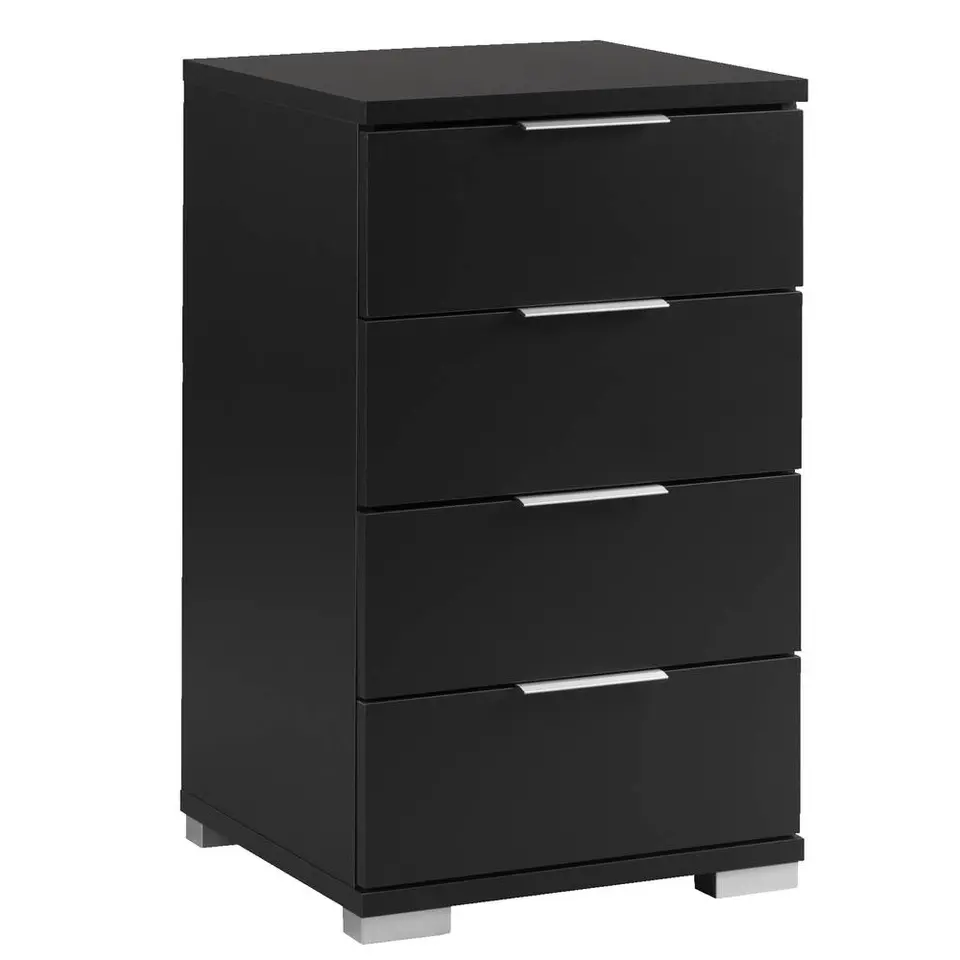 Nachtkastje Valencia - 4 lades - zwart