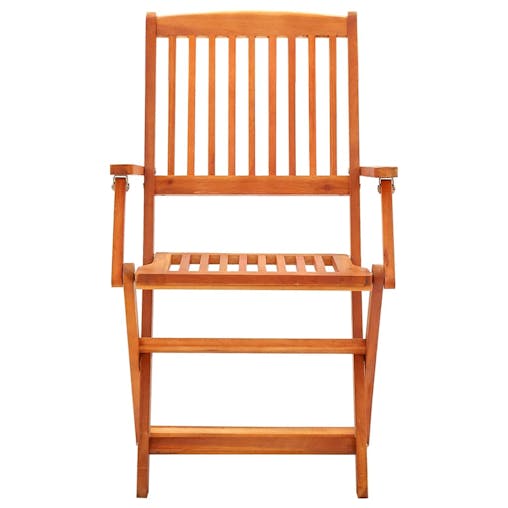 NNEVL Folding Garden Chairs 2 pcs Solid Eucalyptus Wood