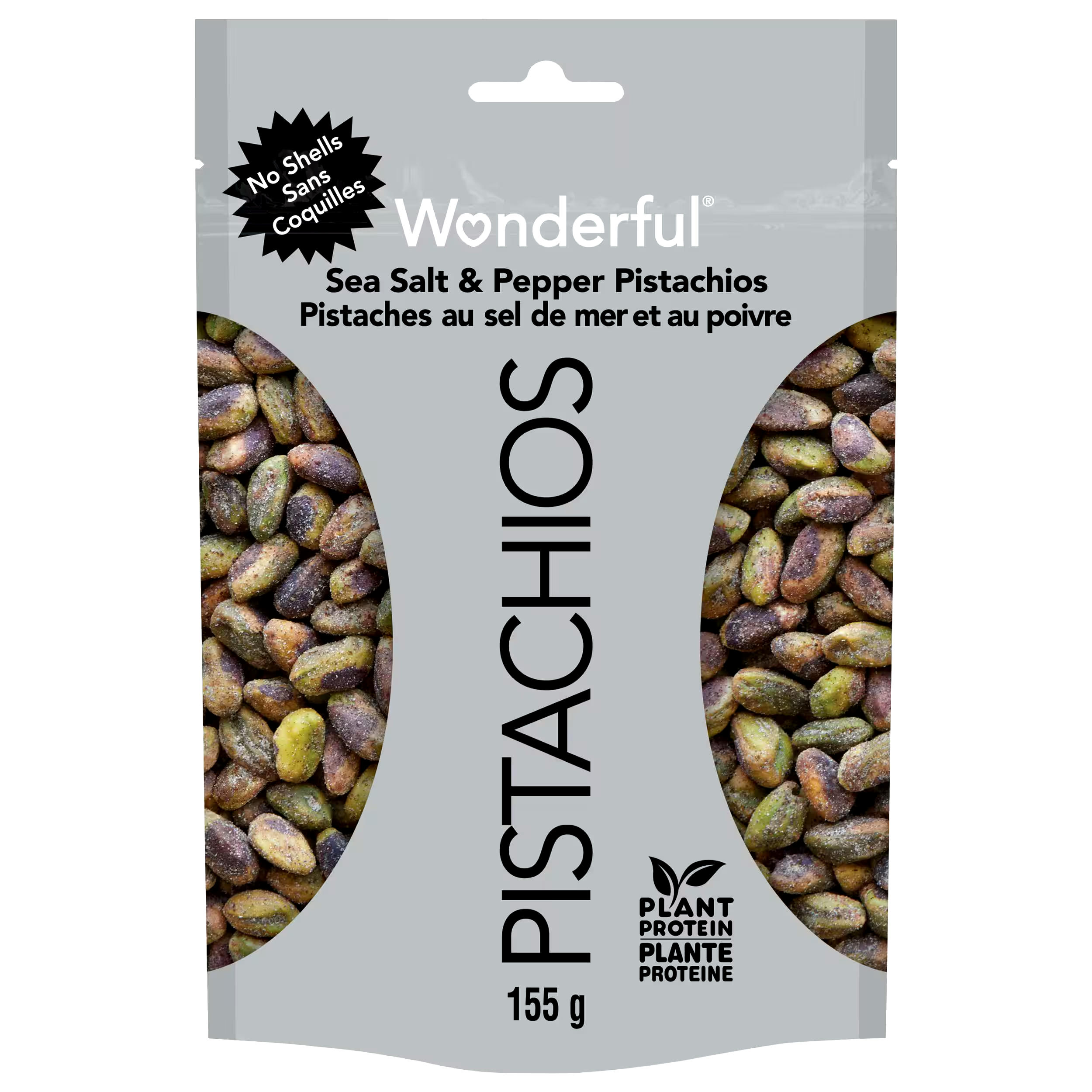 Wonderful Pistachios No Shell Sea Salt & Pepper Pistachios, 155-g