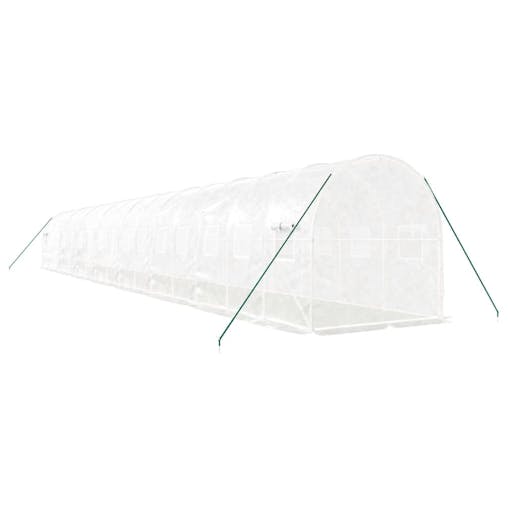 NNEVL Greenhouse with Steel Frame White 32 m&sup2; 16x2x2 m