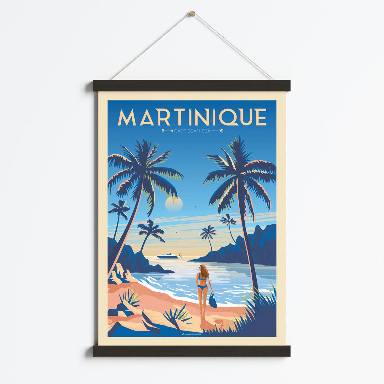 - Affiche La Martinique France + Magnétique (Noir) 50x70 cm