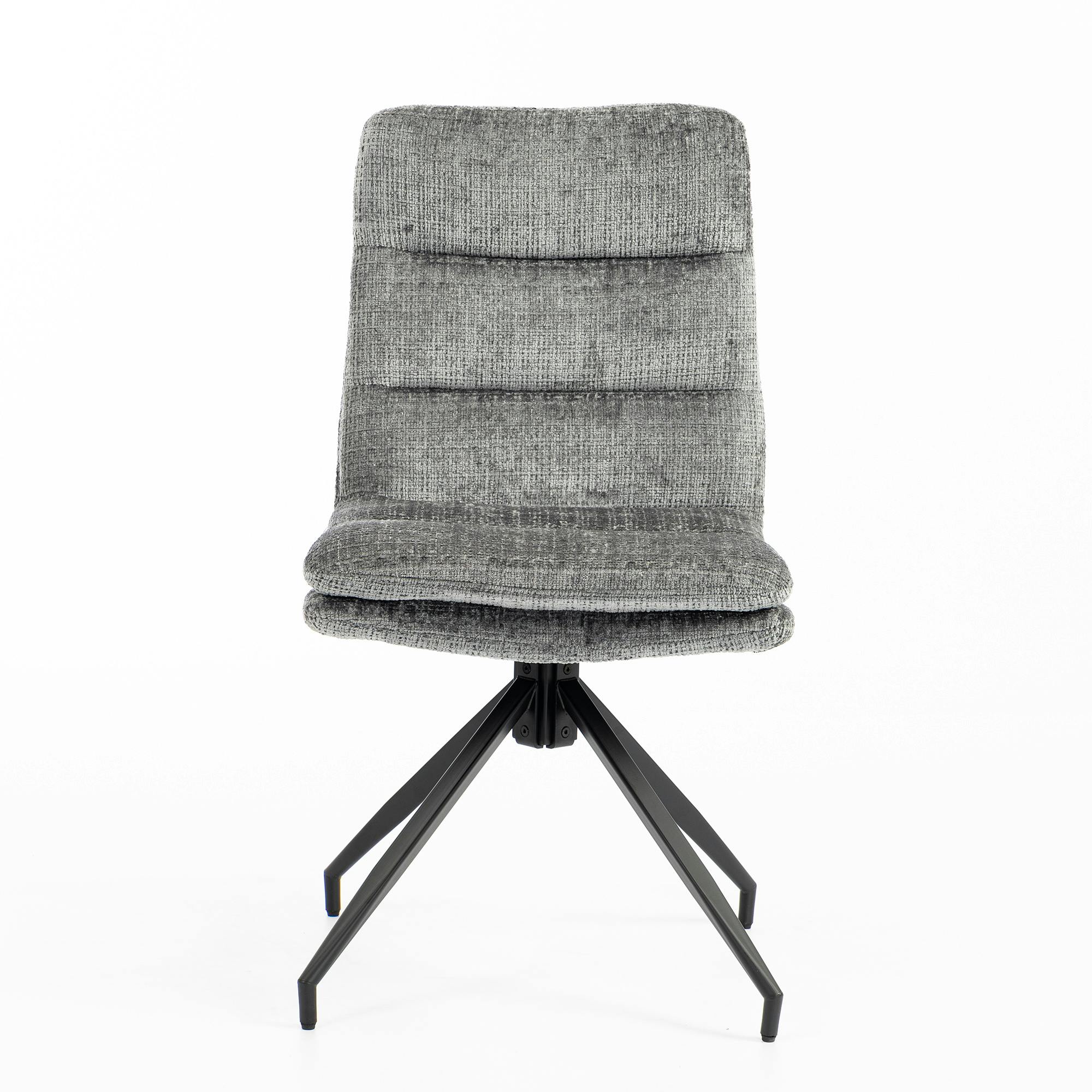 Chaise pivotante grise en tissu doux texturé (x2) PALERME