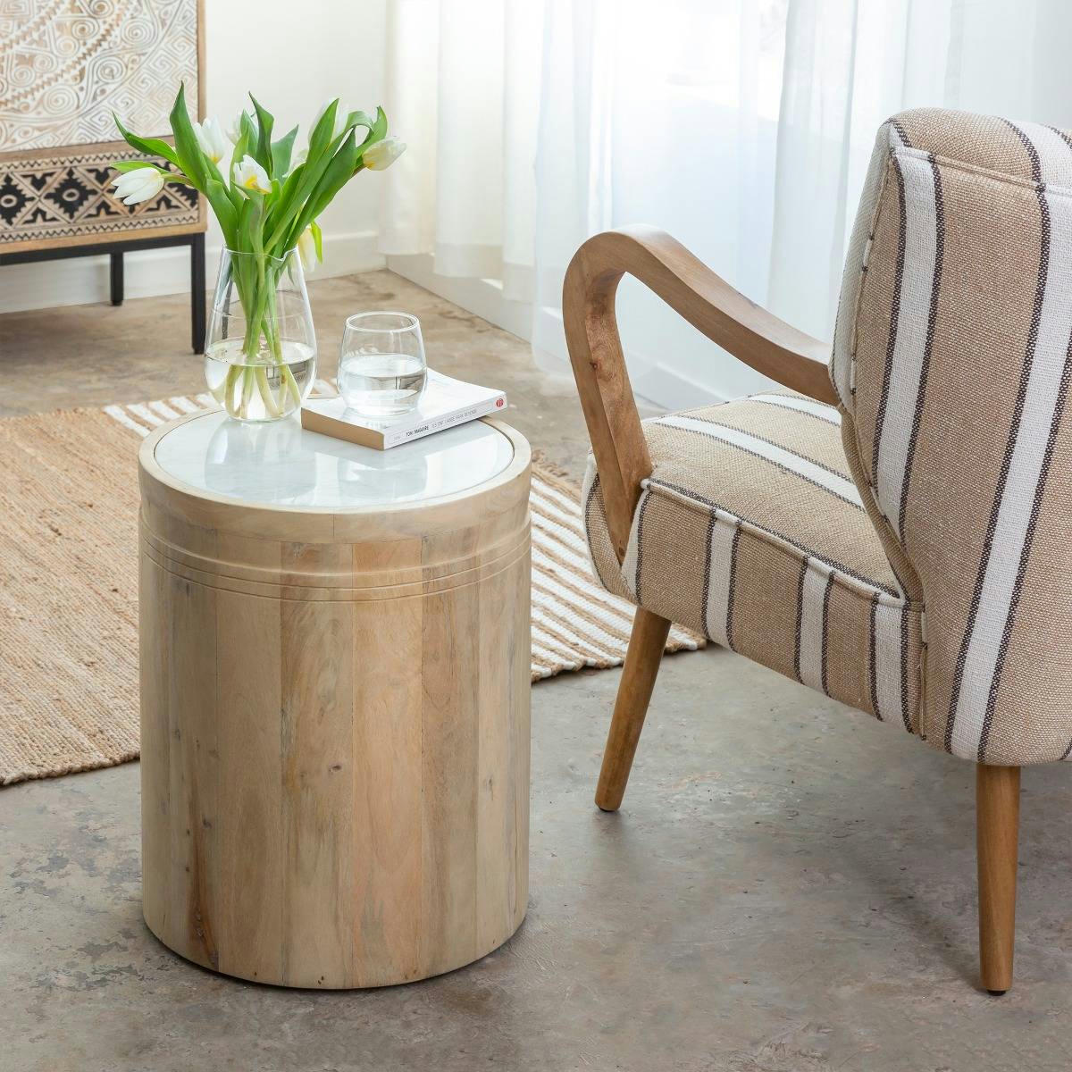 HORACE - Table basse en bois marron 38 cm