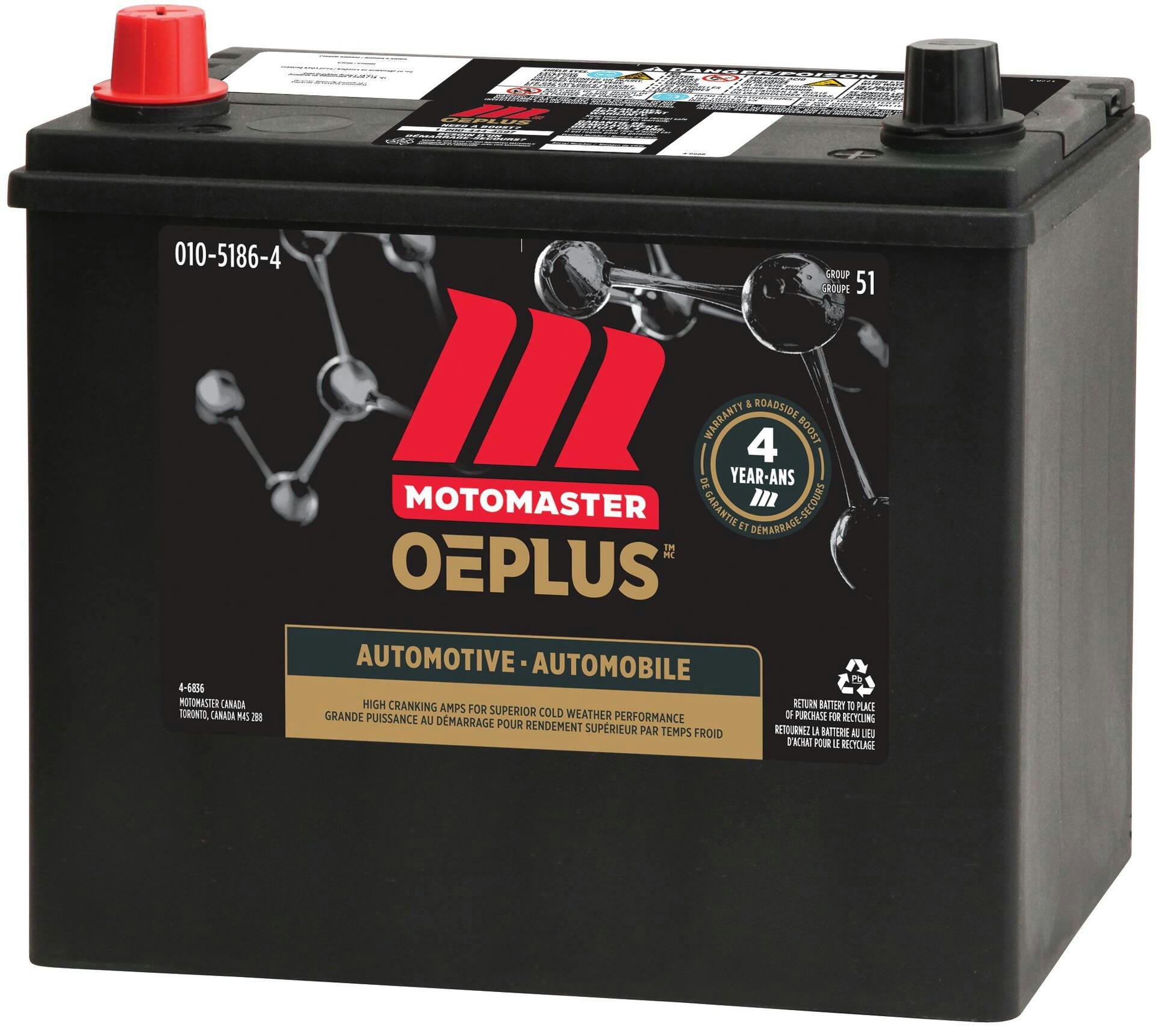 MOTOMASTER OEPLUS Group Size 51 Battery, 500 CCA