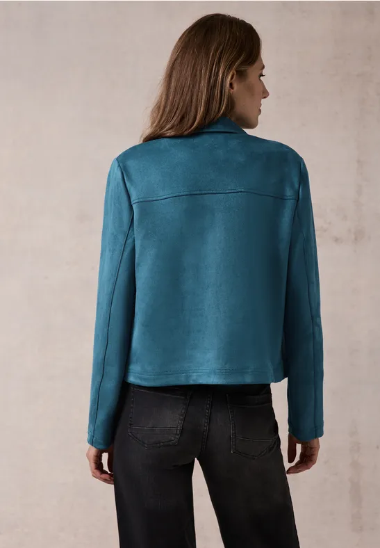 Jacke im Velours-Look