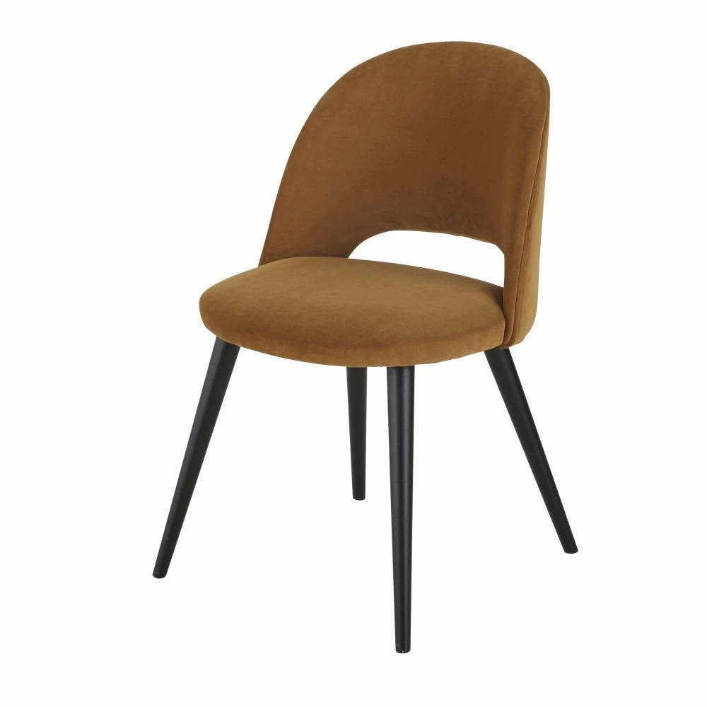 Syster - Chaise en velours ocre