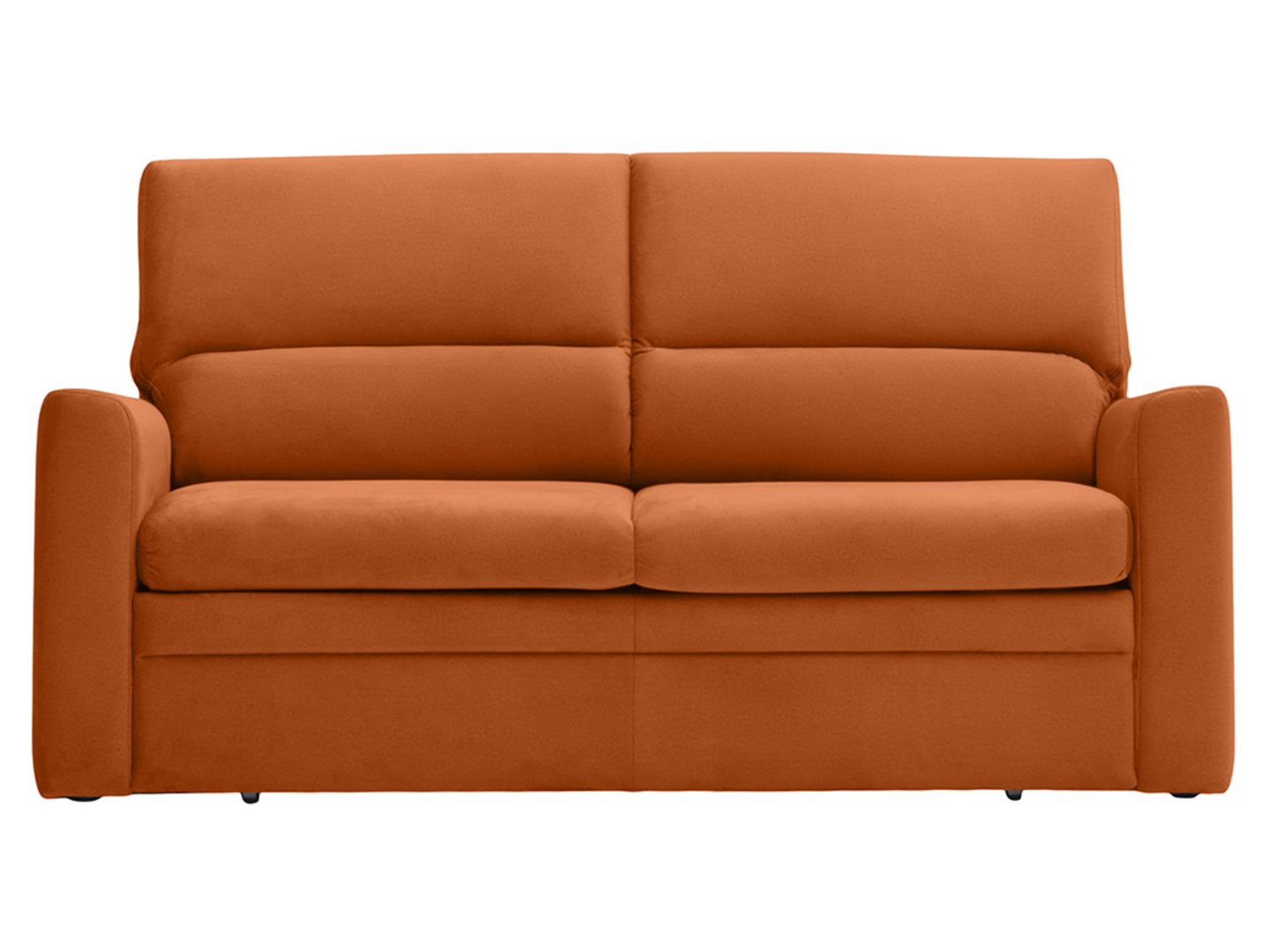Sofa trzyosobowa Fulla rozkładana z pojemnikiem welurowa pomarańczowa
