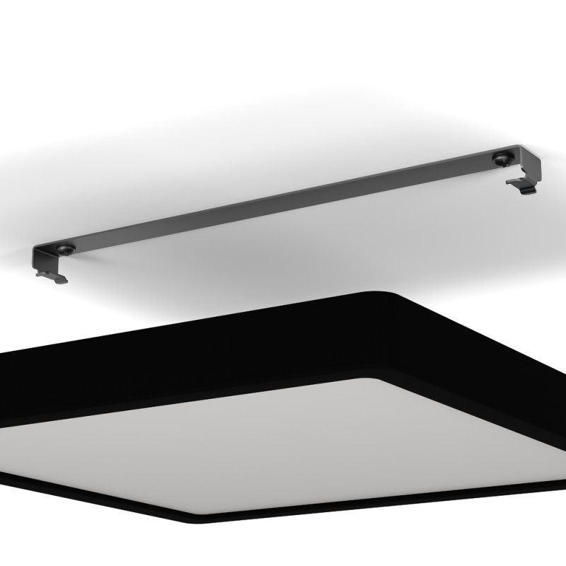 Plafonnier LED Fueva 5 noir 28,5 x 28,5 cm blanc chaud 2400 lm 20,5 W EGLO