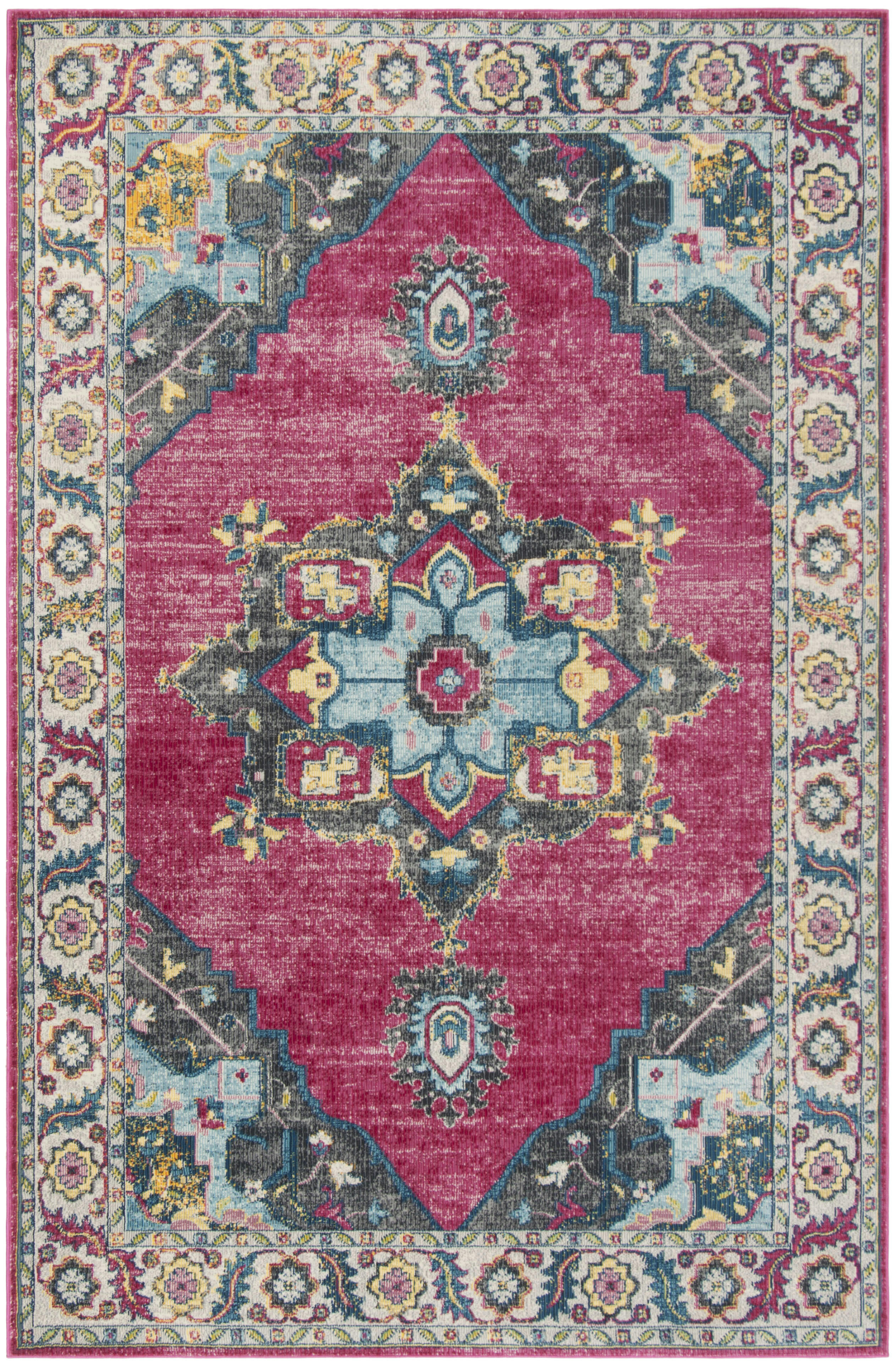 MERLOT - Tapis de salon interieur en fuchsia & multi, 155 x 229 cm