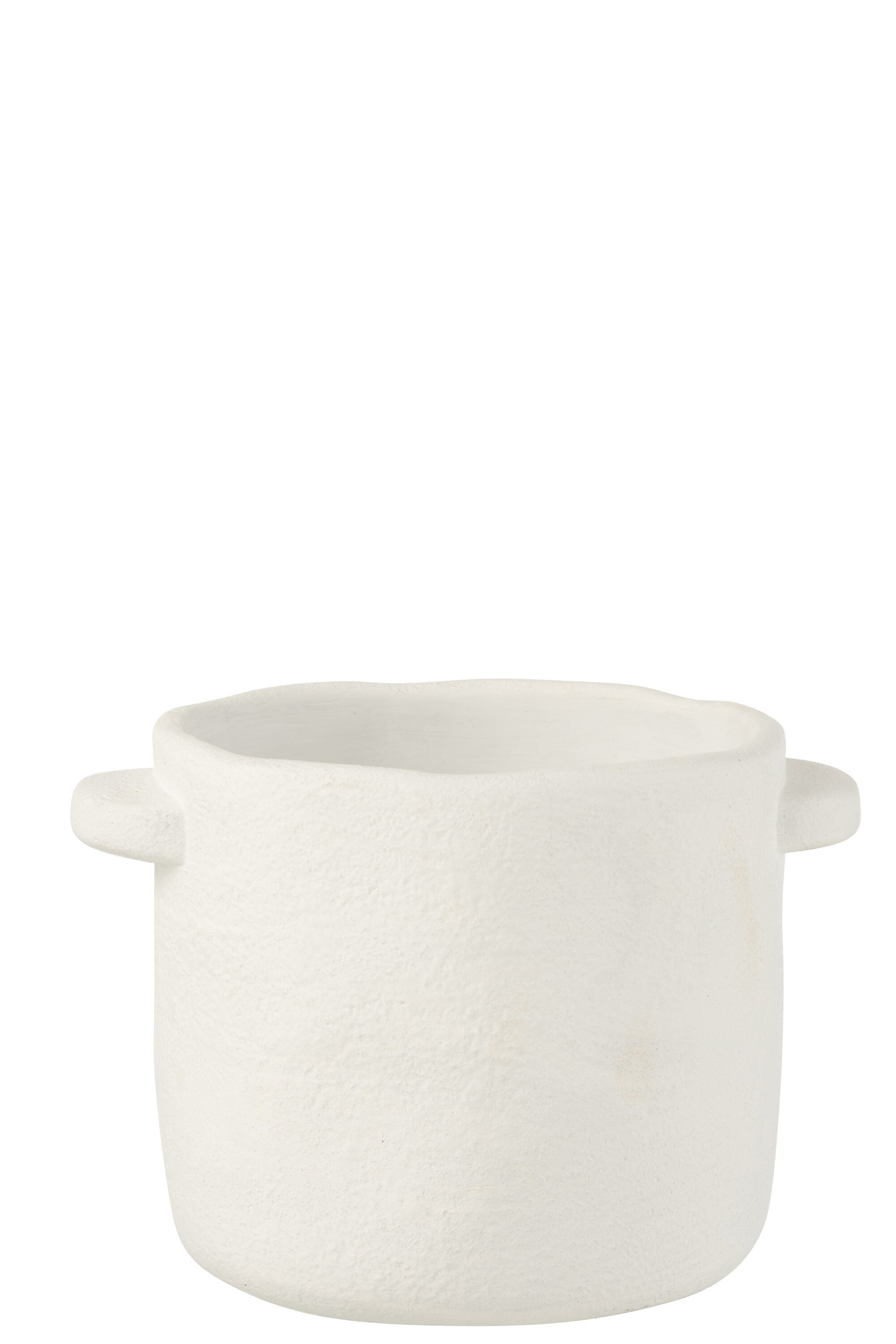 J-Line bloempot Gustave - cement - wit - large - Ø 20 cm