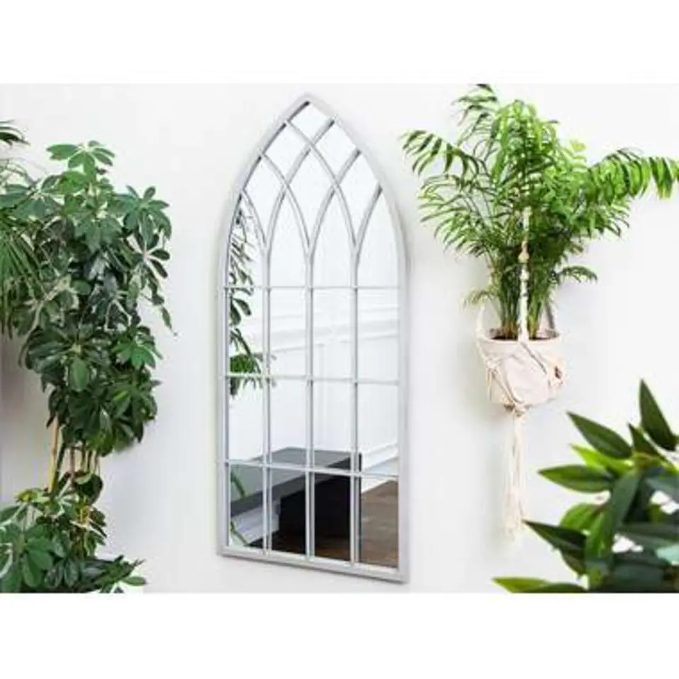 CASSEL - Wandspiegel - Grijs - Metaal