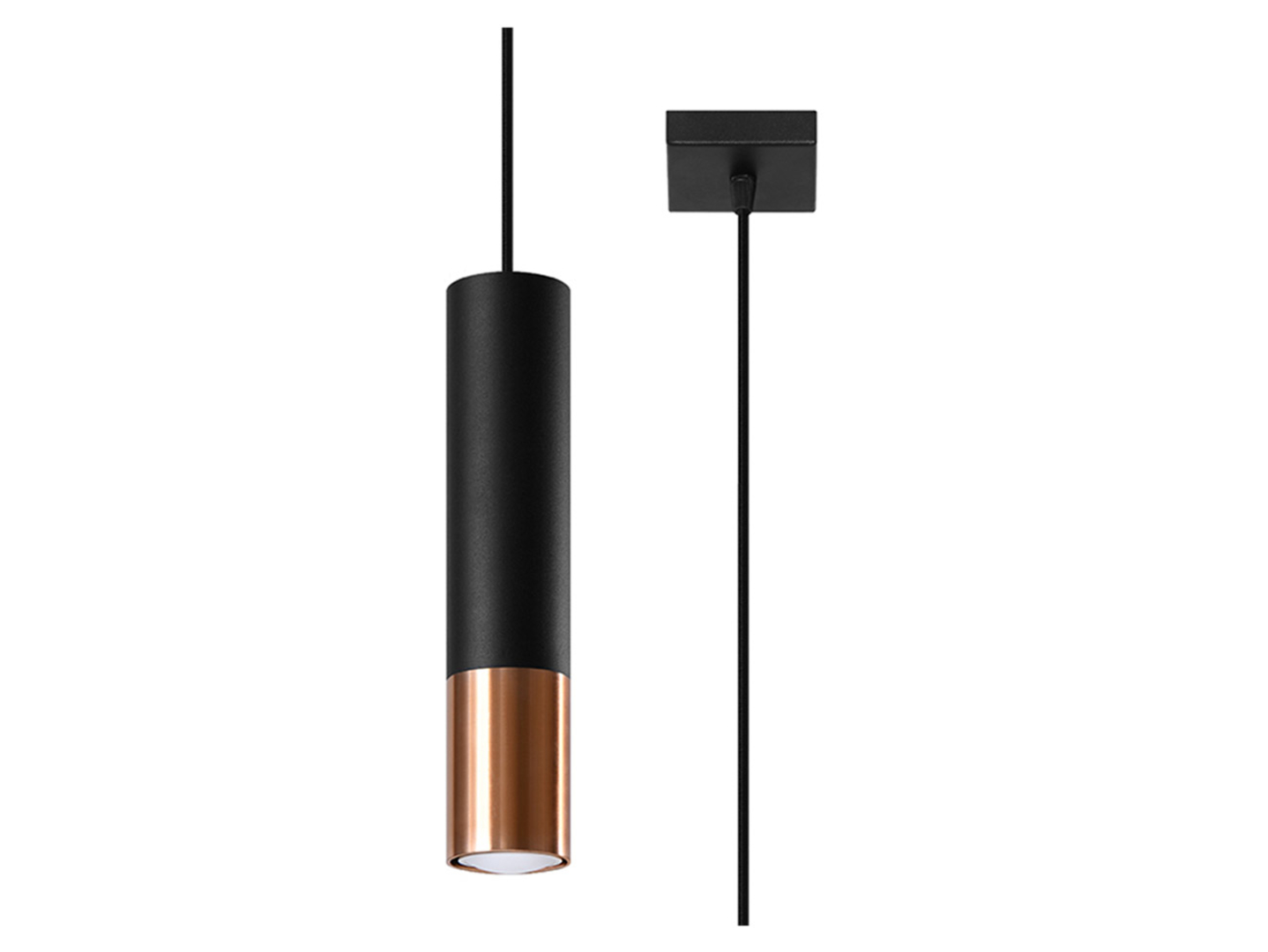 Lampa wisząca Loopez 1 stalowa czarno-miedziana