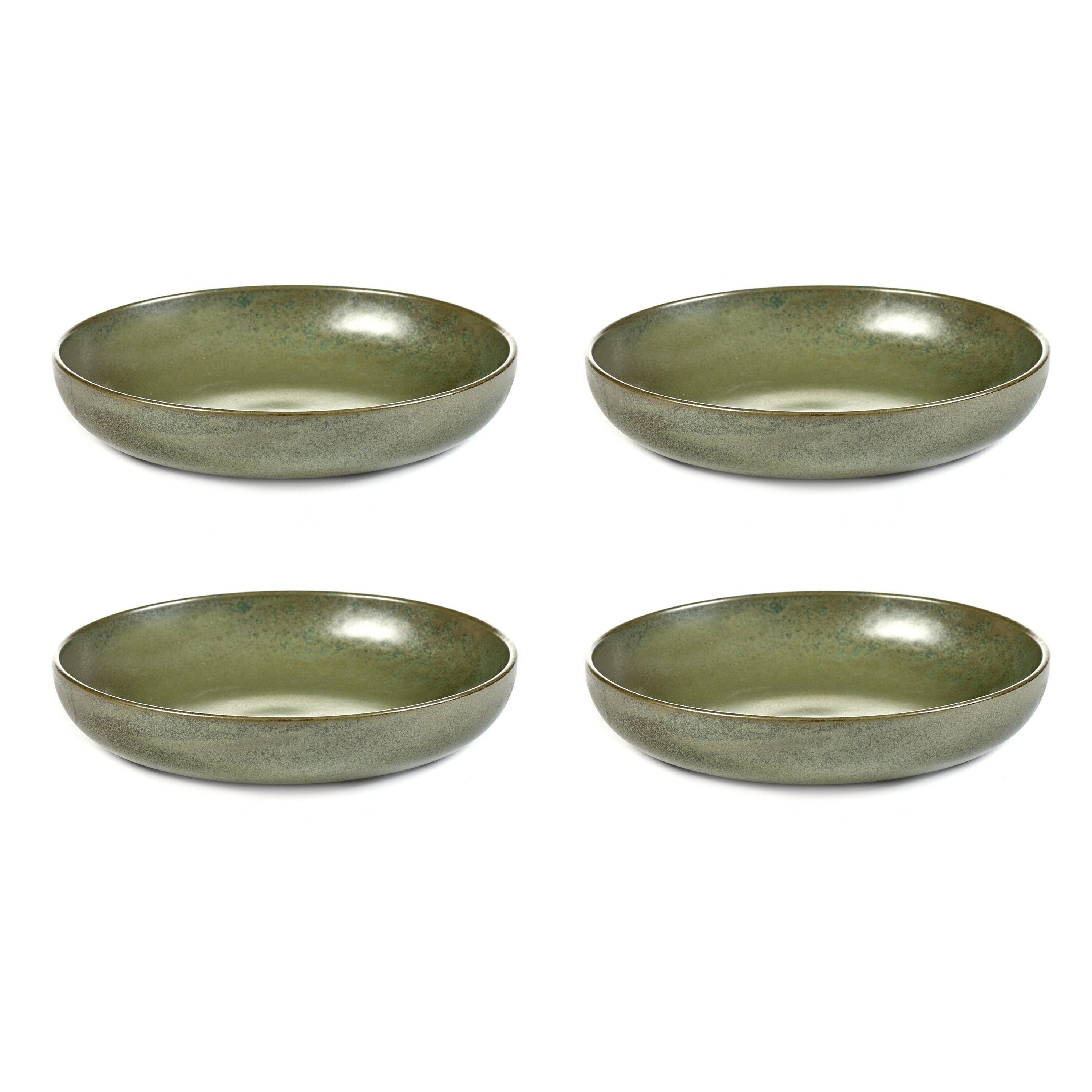 SERAX - Sergio Herman - Surface Diep Bord 4 st. - Ø 21 cm - Camogreen